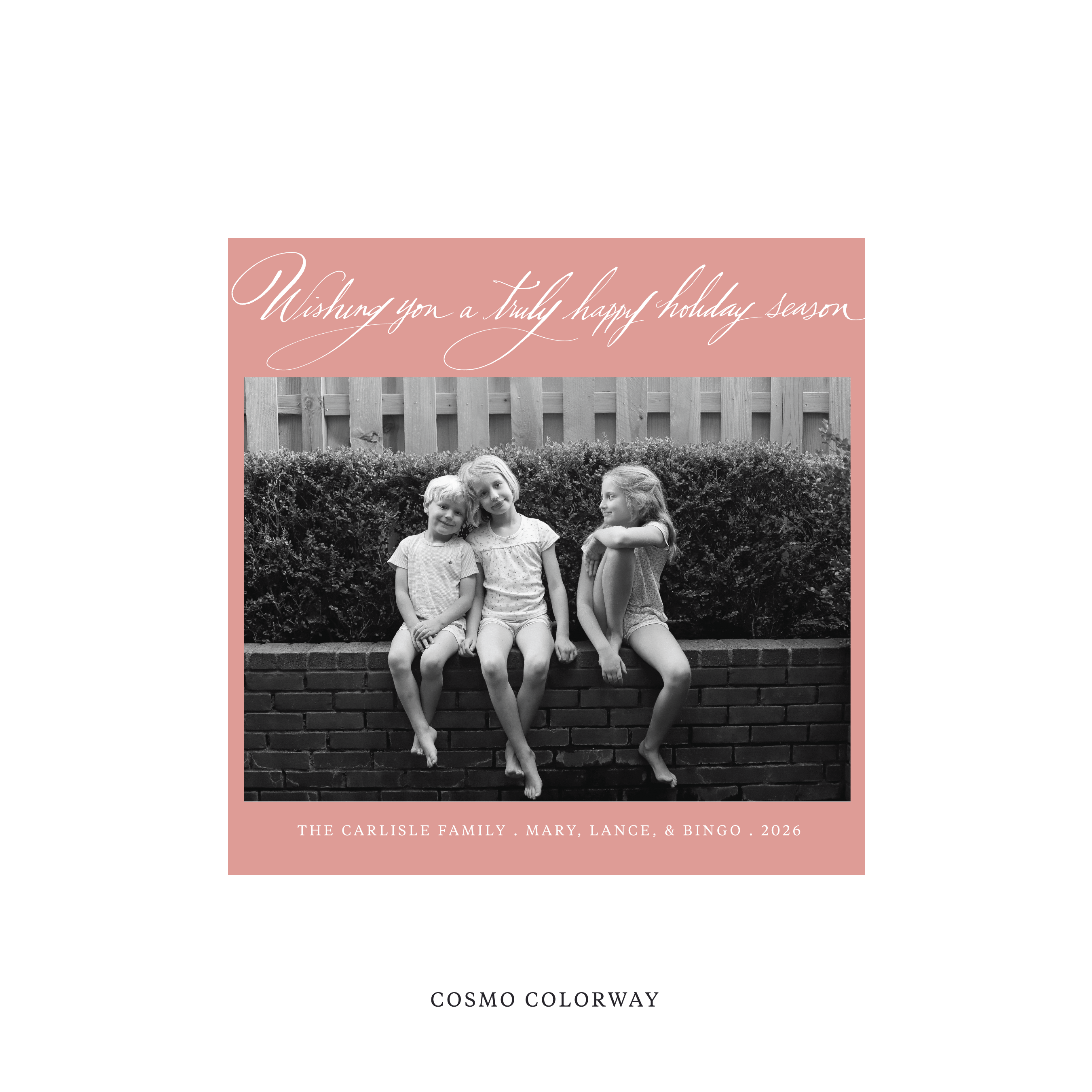 Carlisle Classic Flat Print Holiday Card, Square