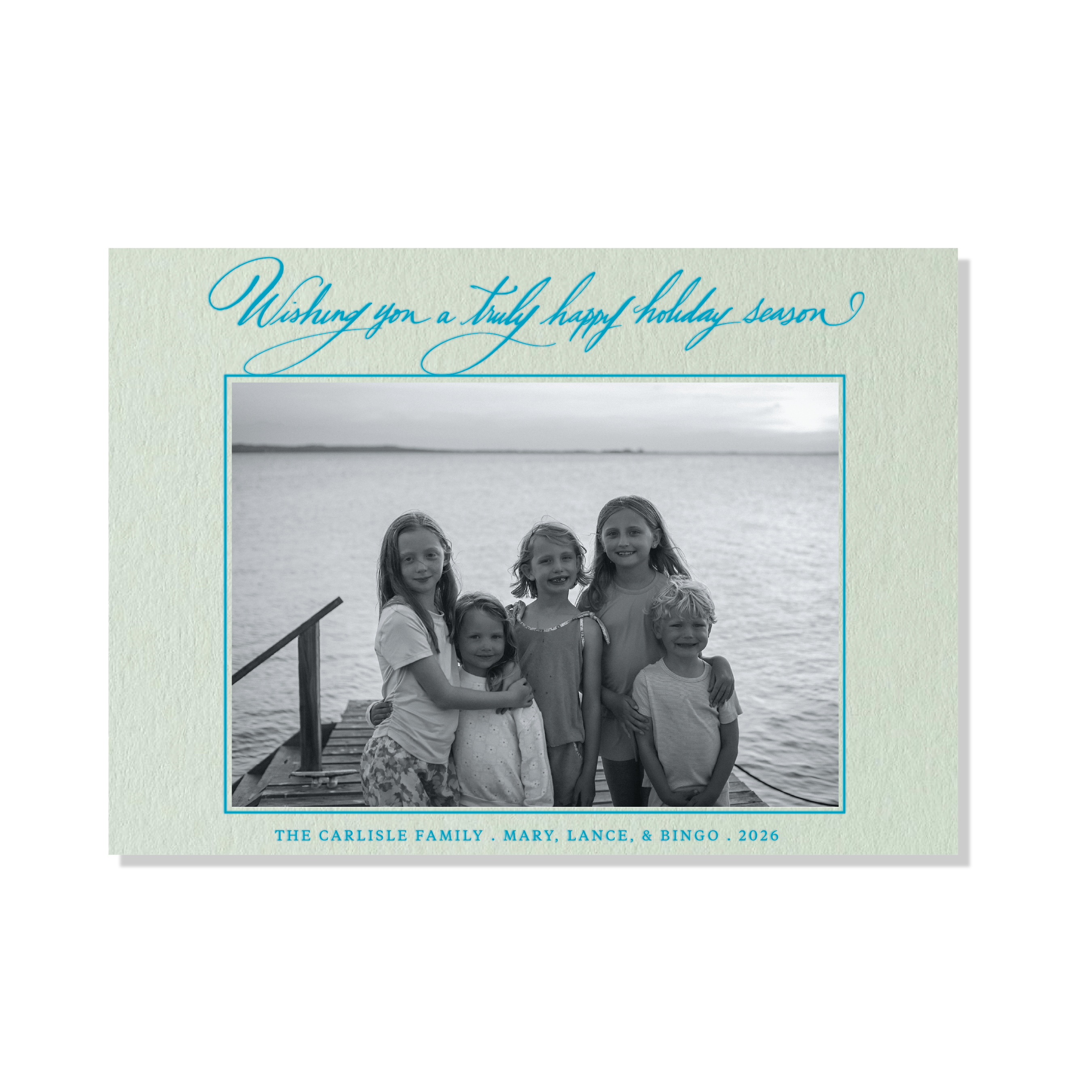 Carlisle Letterpress Holiday Card, Large (Colored Paper)