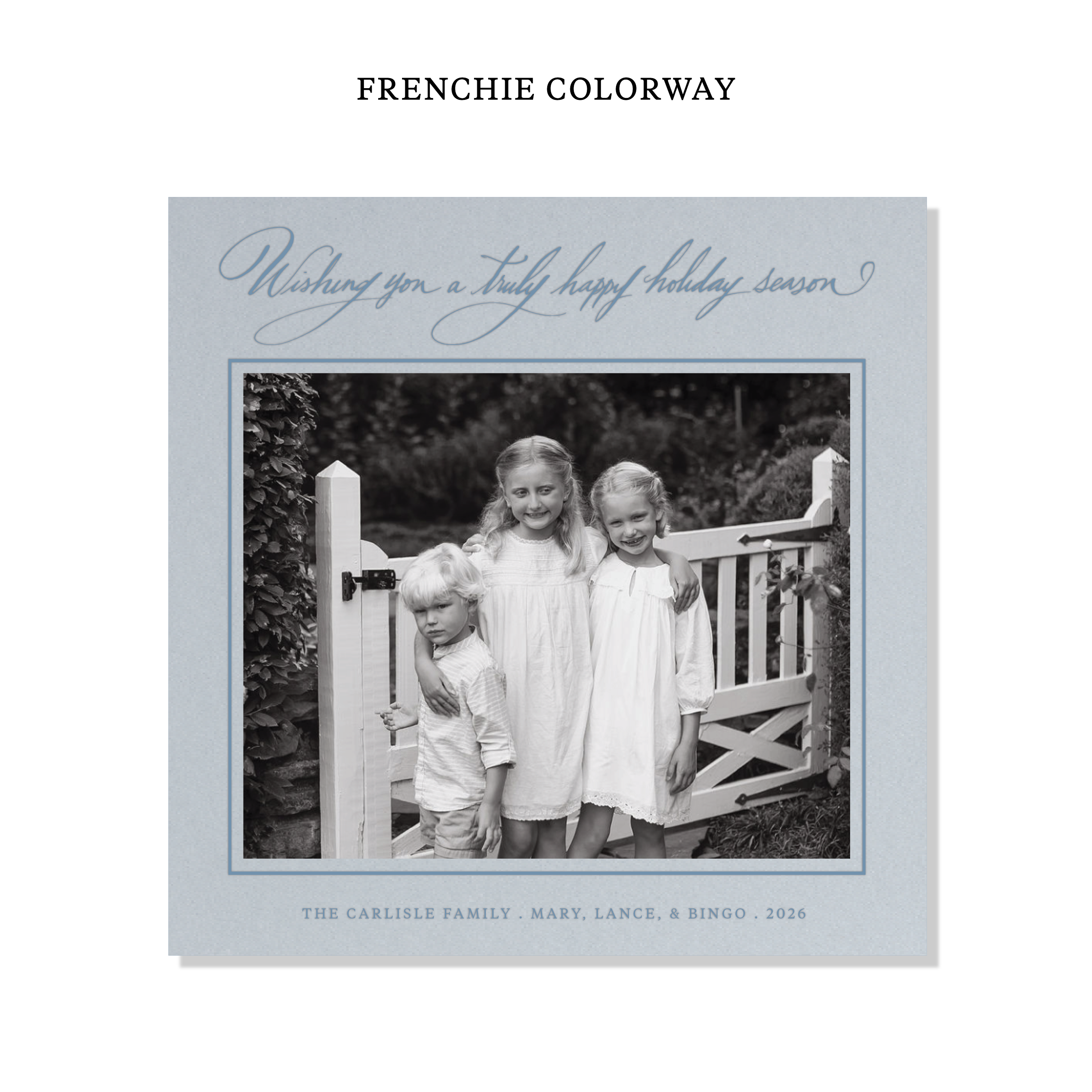 Carlisle Letterpress Holiday Card, Large Square (Colored Paper)