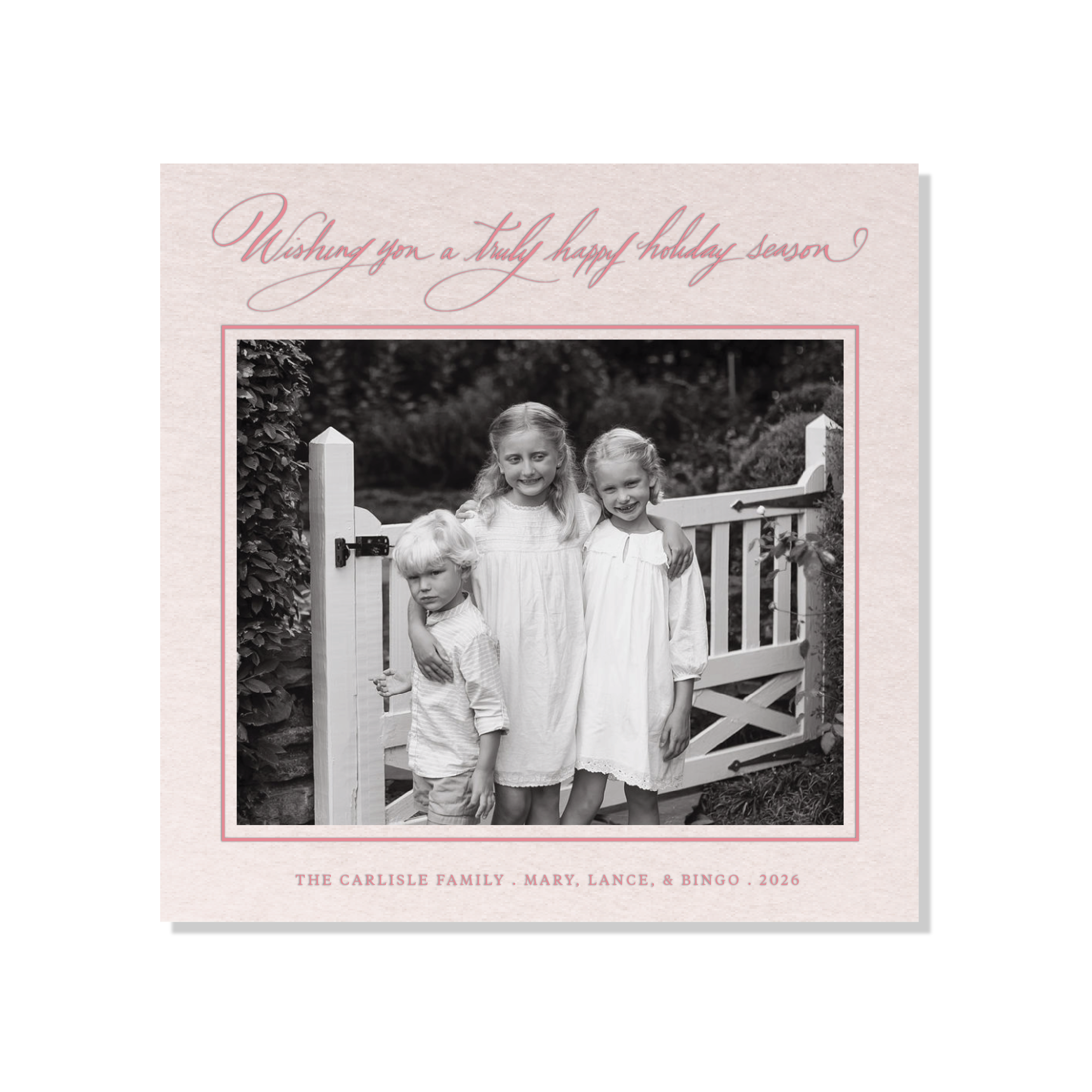 Carlisle Letterpress Holiday Card, Large Square (Colored Paper)