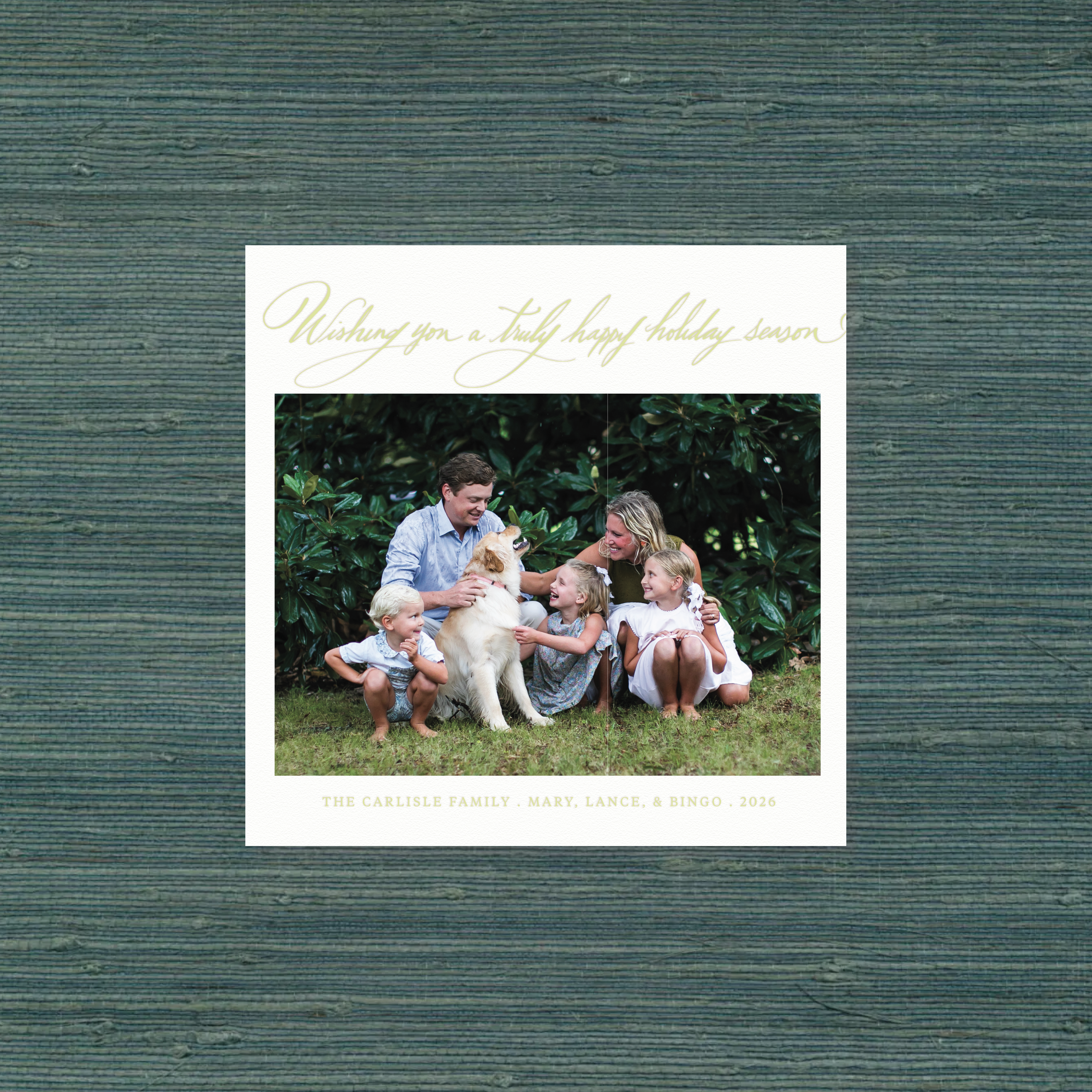 Carlisle Letterpress Holiday Card, Small Square (White Paper)