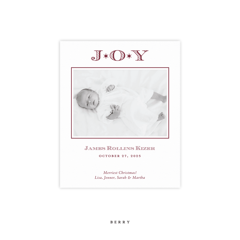 Celeste Small Letterpress Birth Announcement