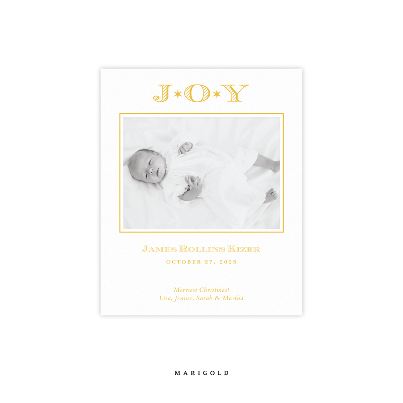 Celeste Small Letterpress Birth Announcement