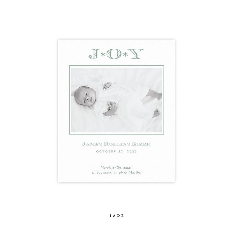 Celeste Small Letterpress Birth Announcement