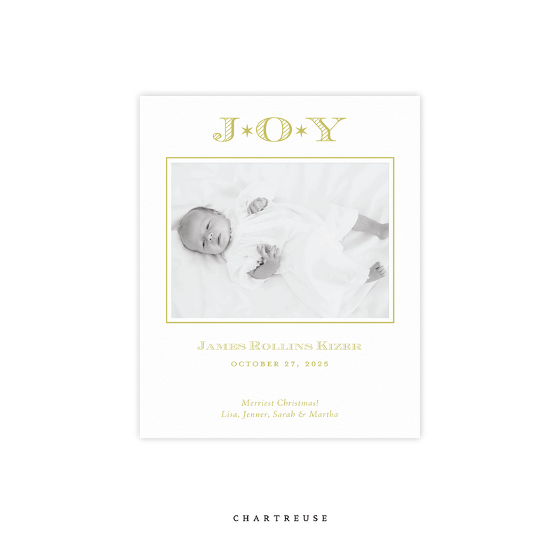 Celeste Small Letterpress Birth Announcement