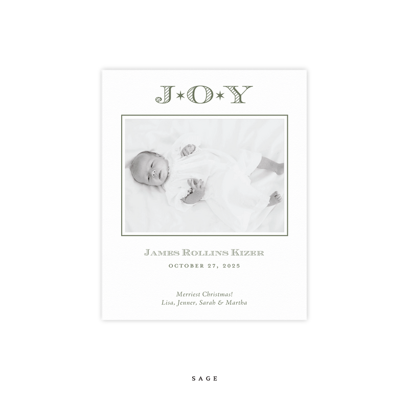 Celeste Small Letterpress Birth Announcement