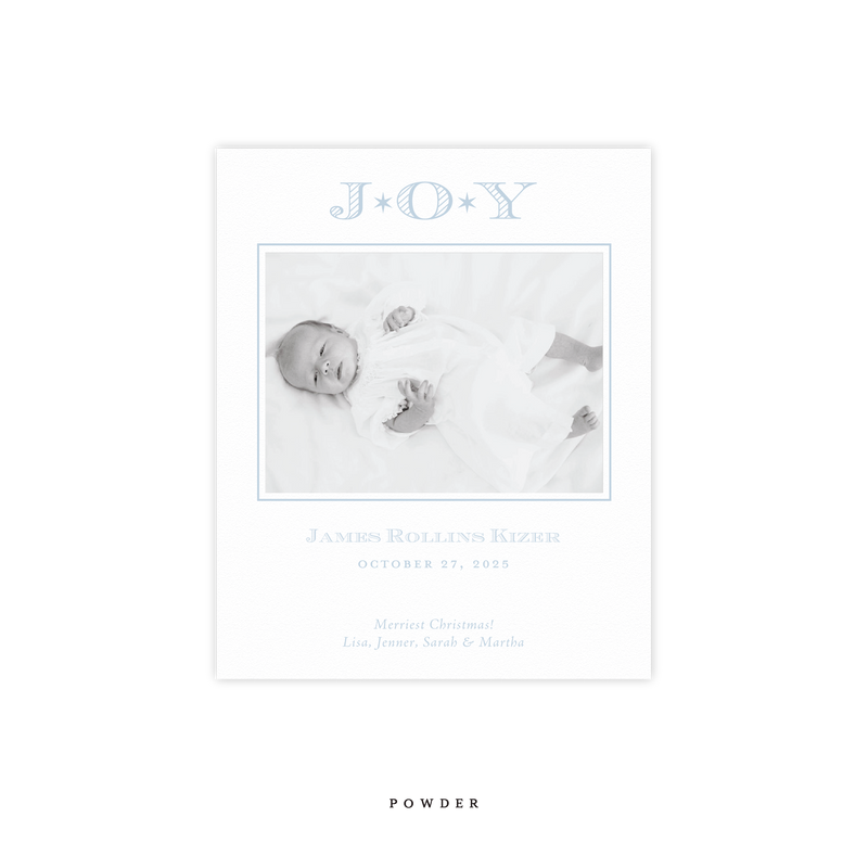 Celeste Small Letterpress Birth Announcement