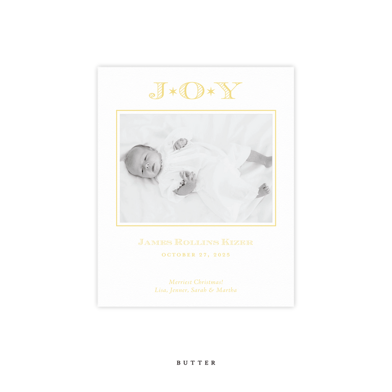 Celeste Small Letterpress Birth Announcement