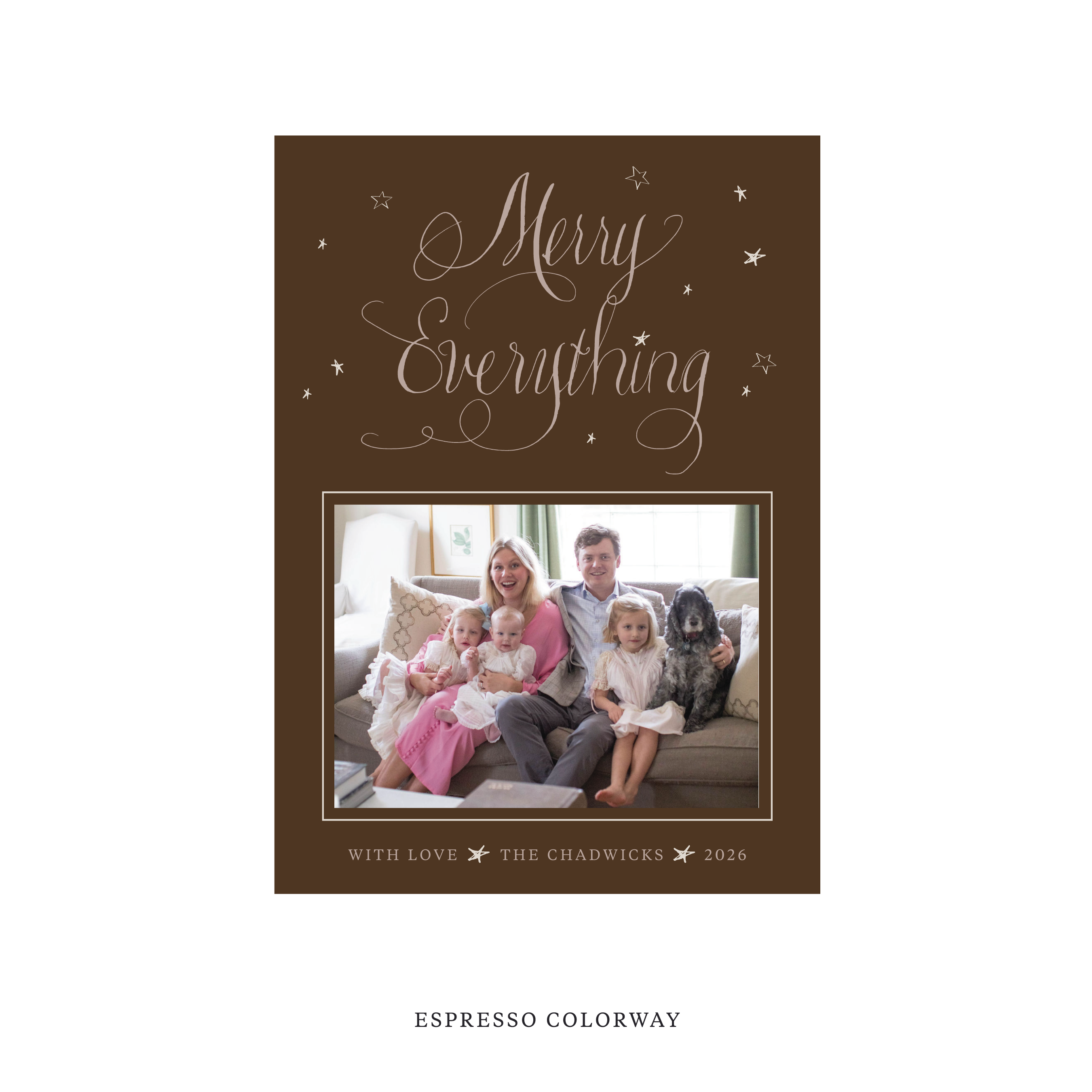 Birdsong Classic Flat Print Holiday Card, Medium