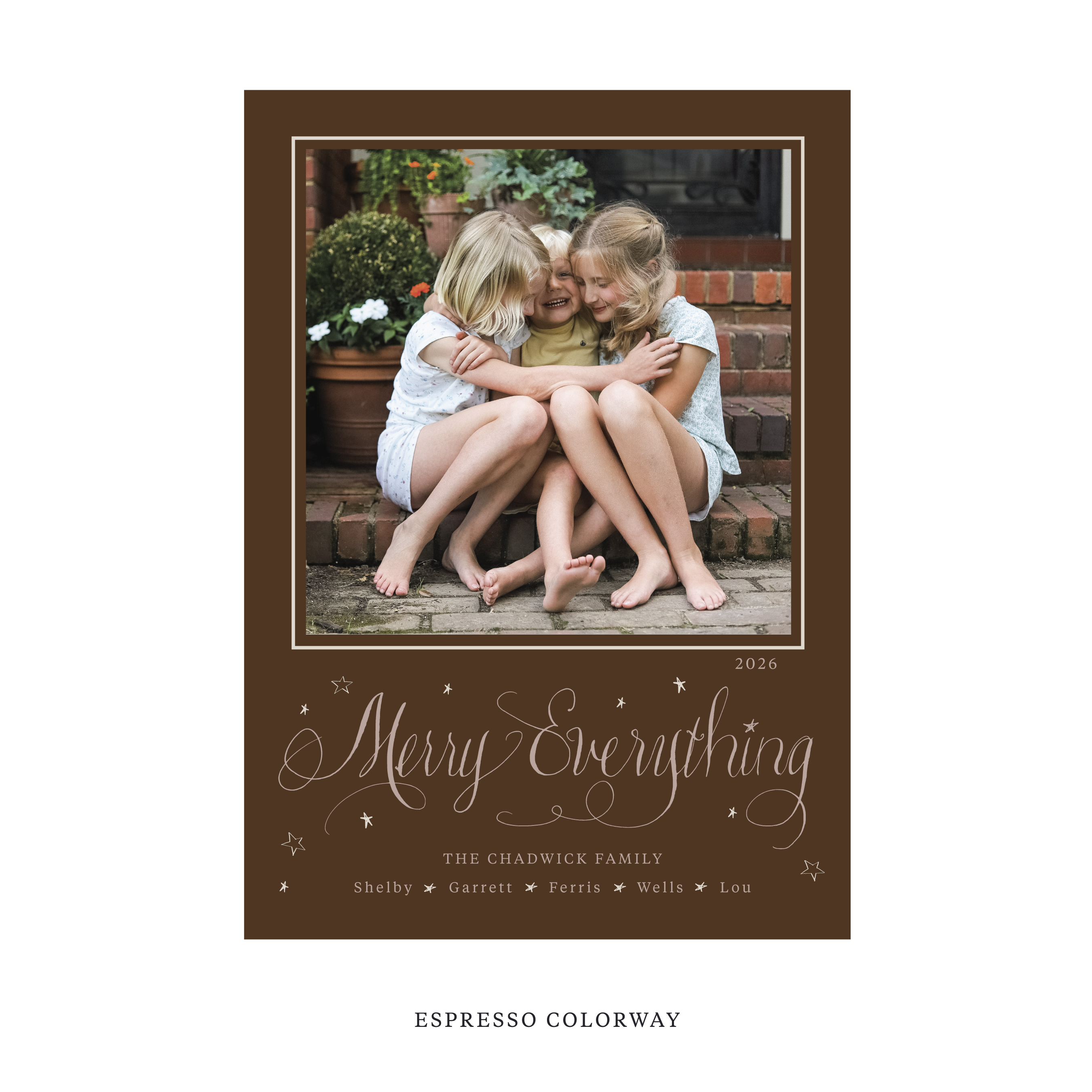 Birdsong Classic Flat Print Holiday Card, Large