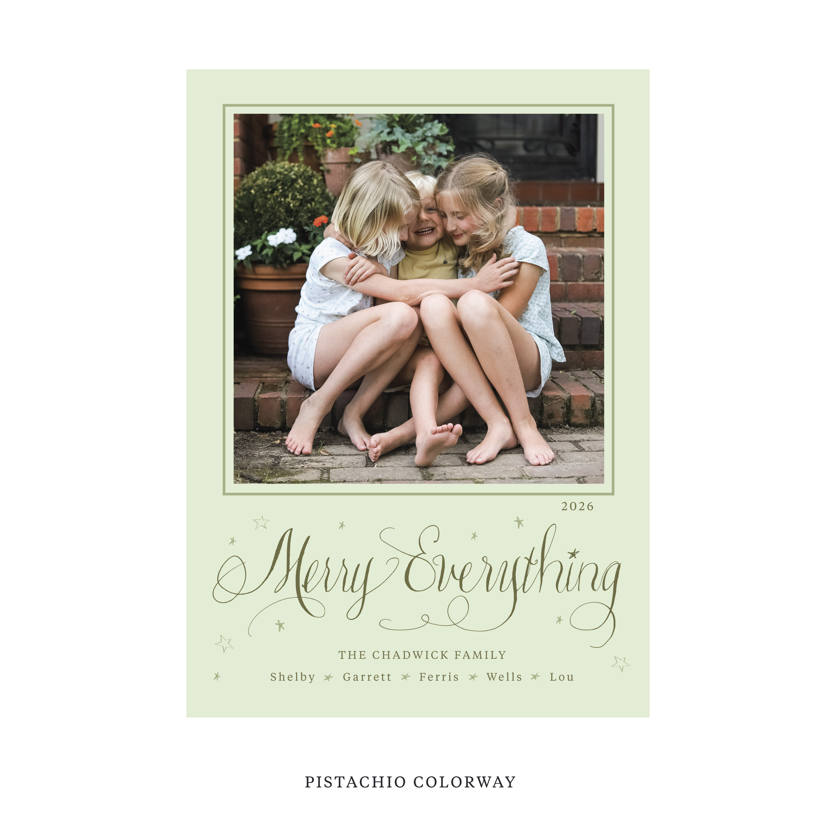 Birdsong Classic Flat Print Holiday Card, Large