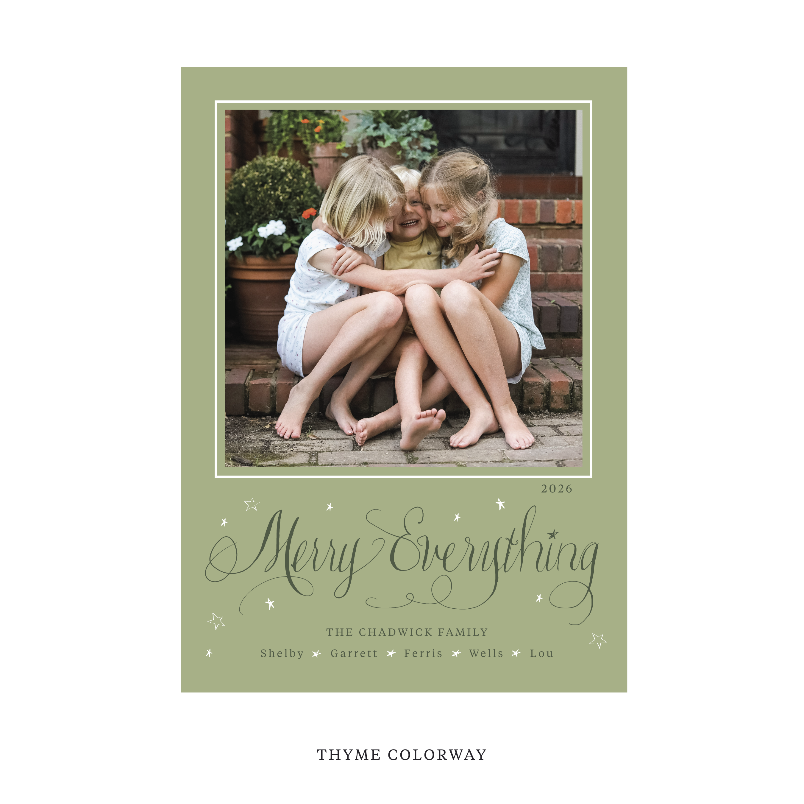 Birdsong Classic Flat Print Holiday Card, Large