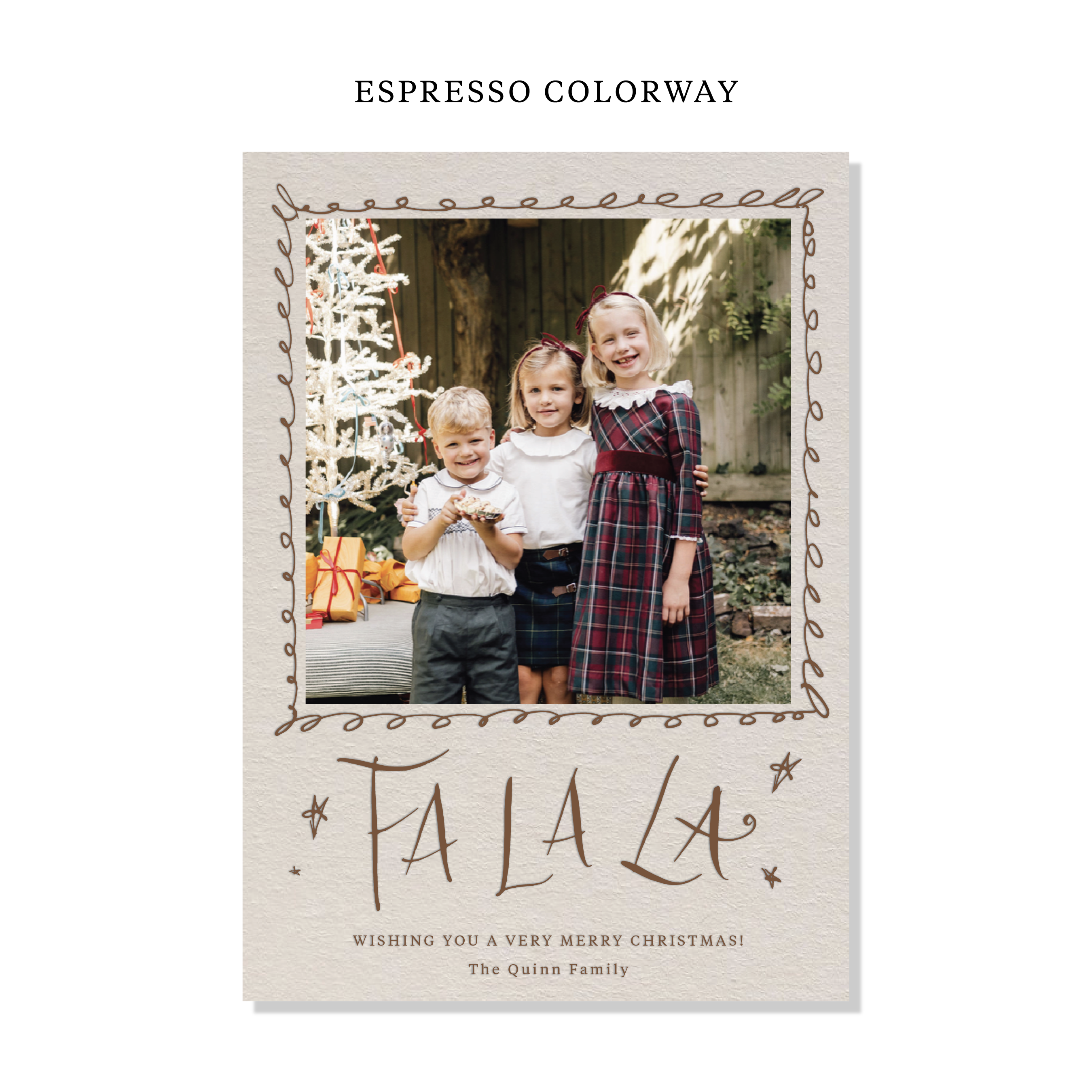 Chadwick Letterpress Holiday Card, Large (Colored Paper)