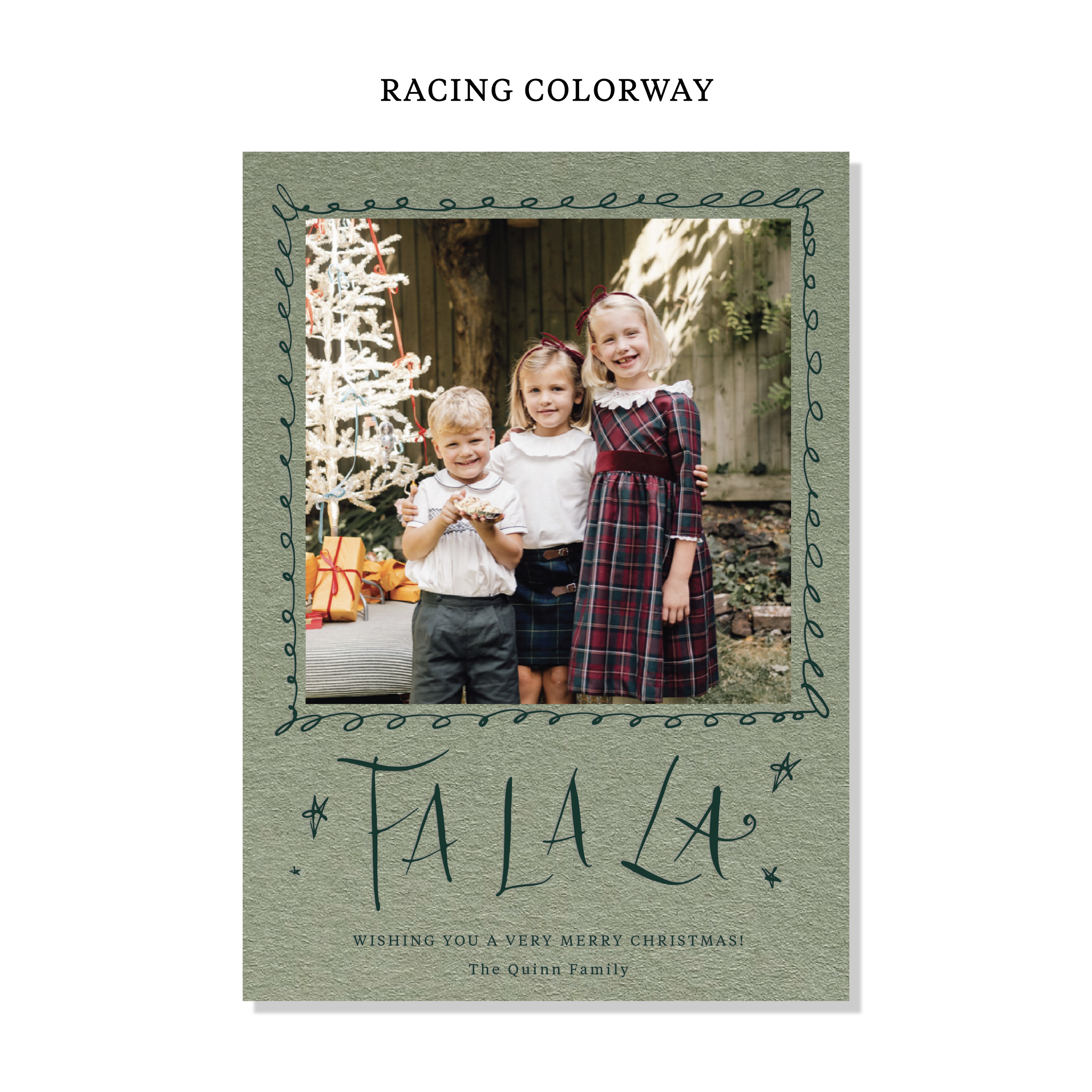 Chadwick Letterpress Holiday Card, Large (Colored Paper)