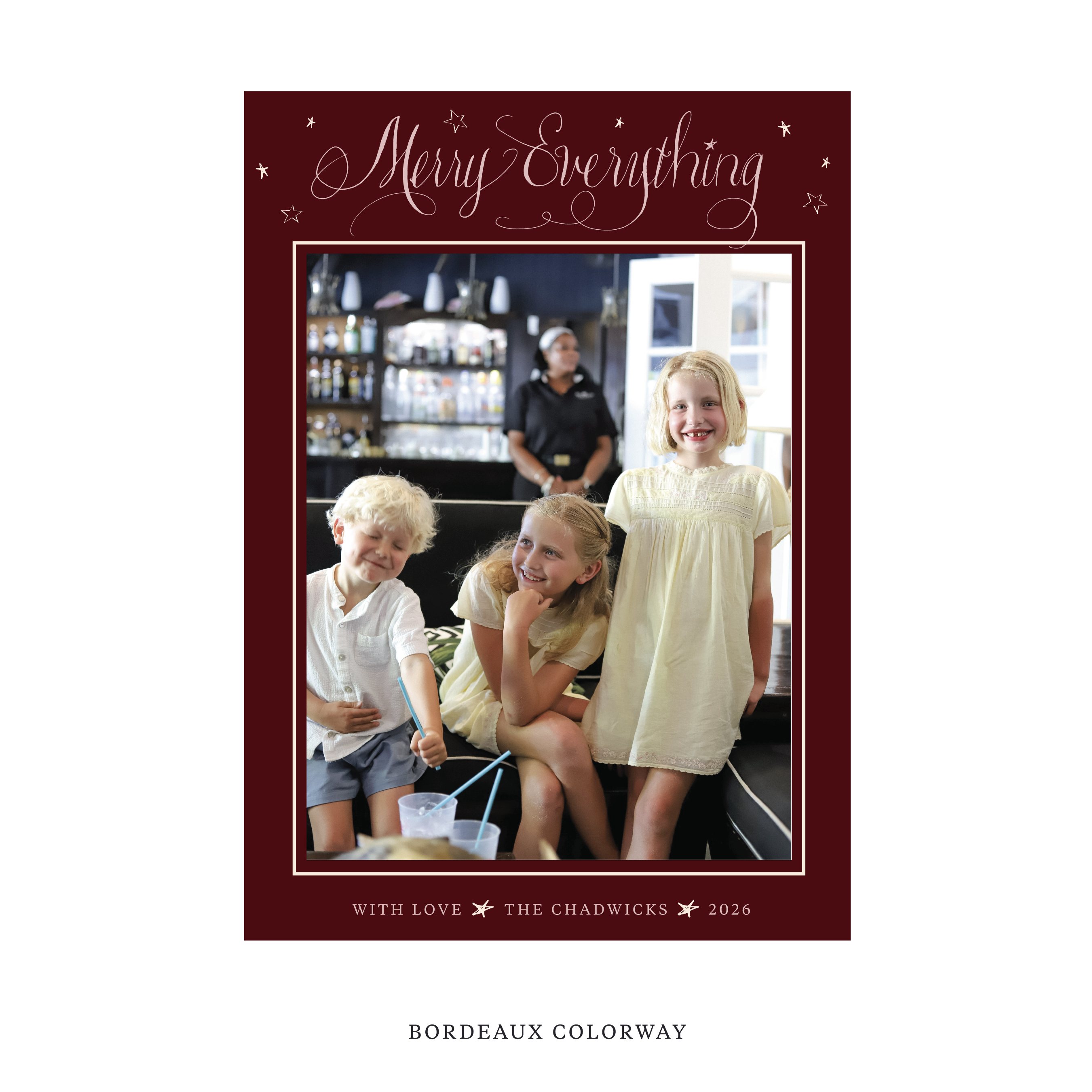 Birdsong Classic Flat Print Holiday Card, Large II