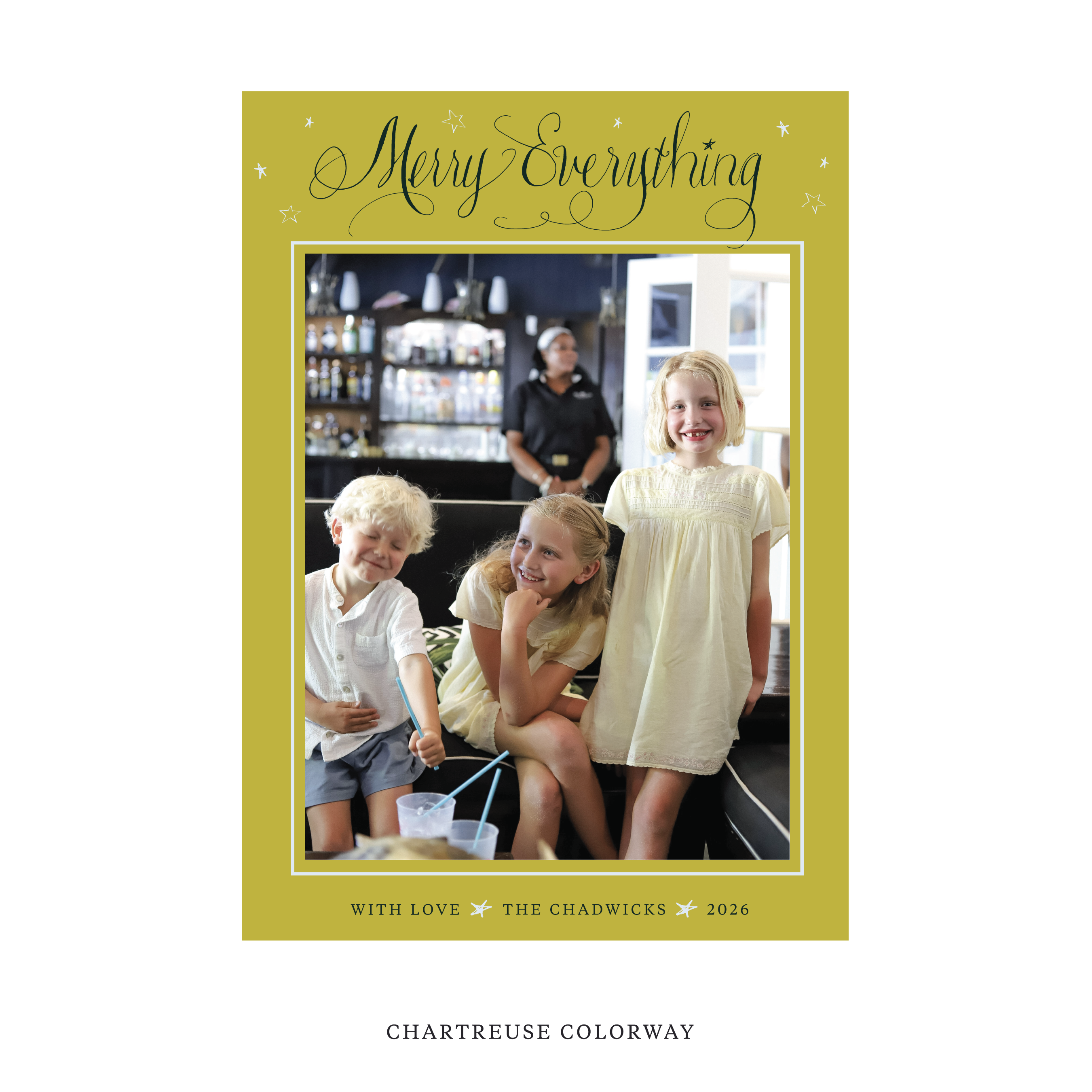 Birdsong Classic Flat Print Holiday Card, Large II