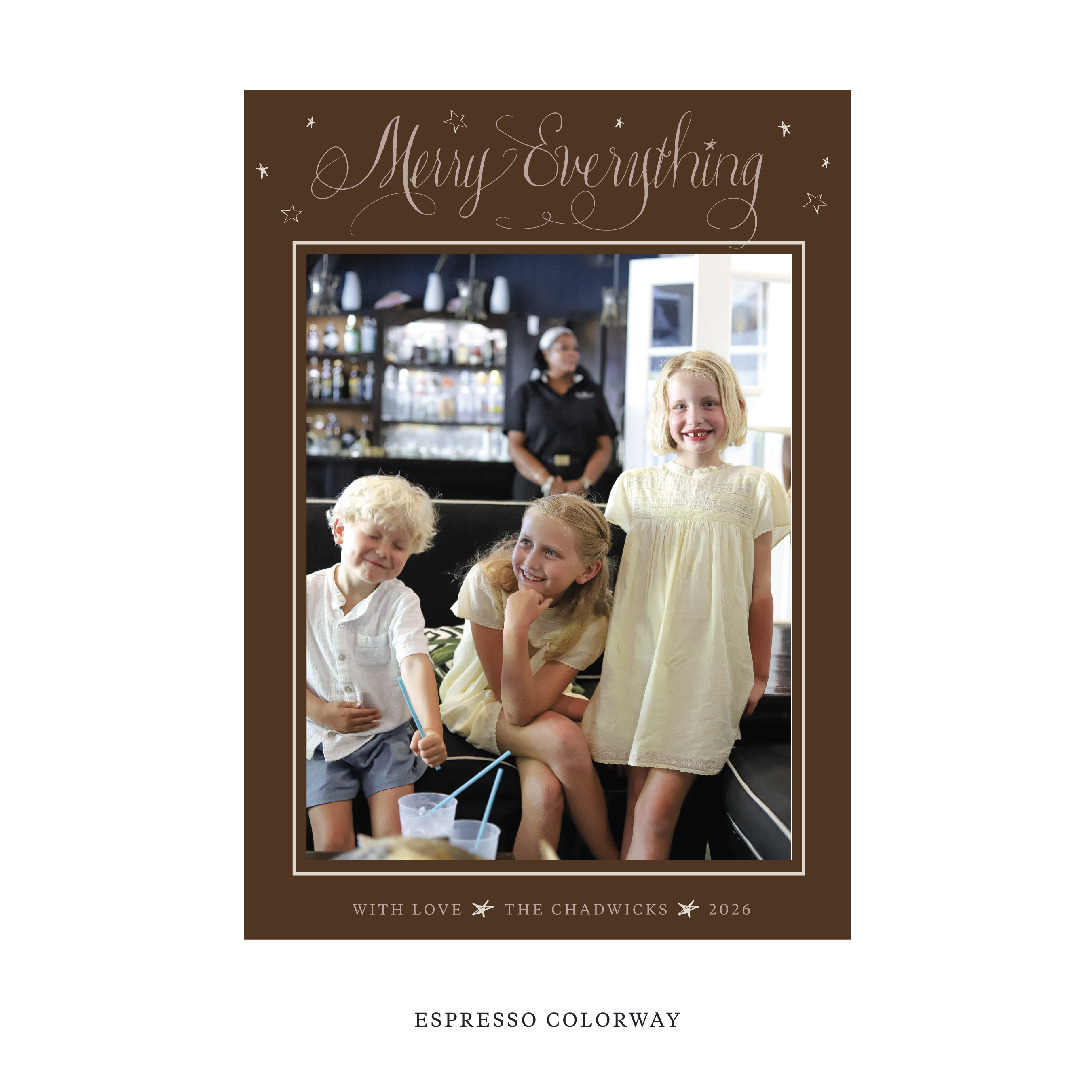 Birdsong Classic Flat Print Holiday Card, Large II