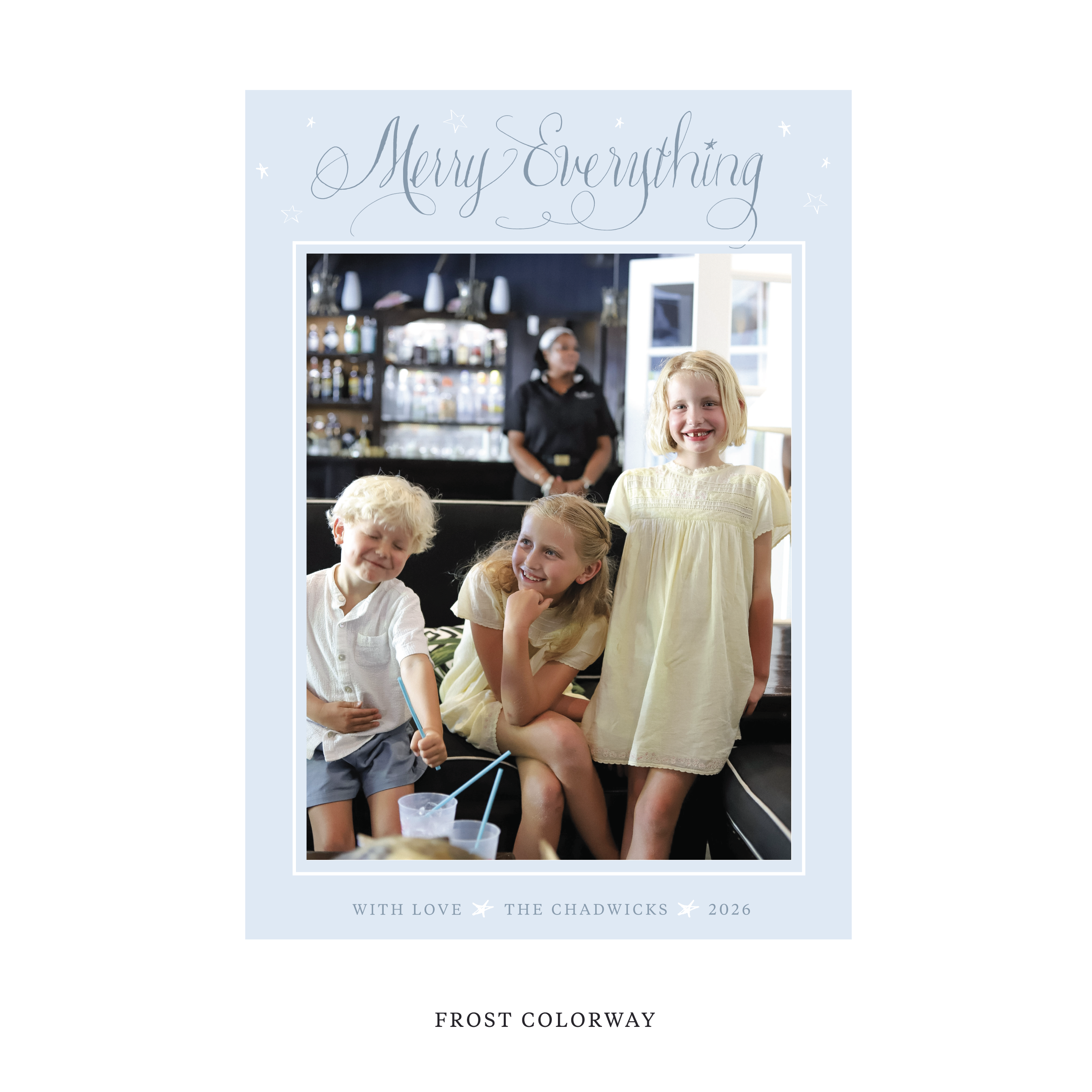 Birdsong Classic Flat Print Holiday Card, Large II