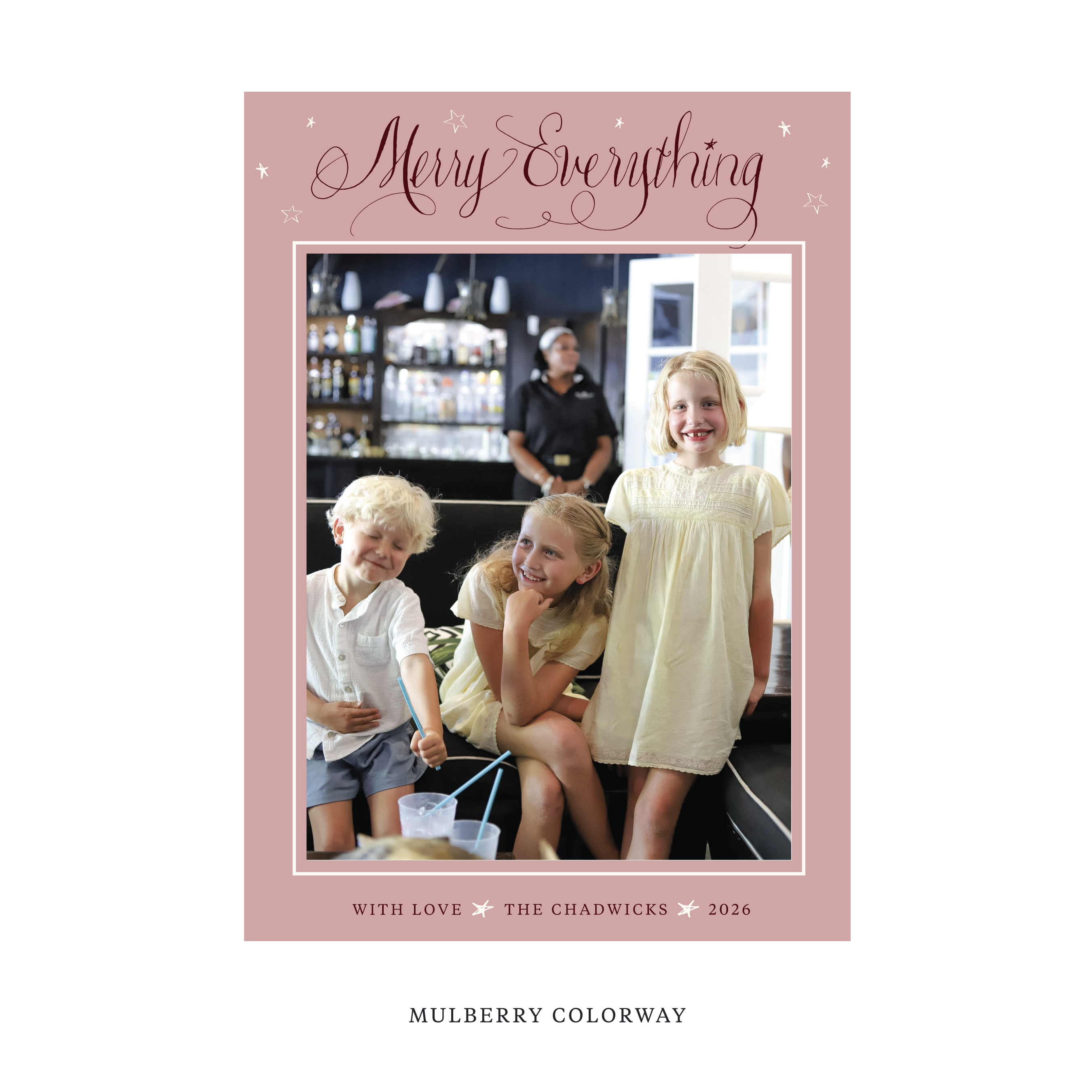 Birdsong Classic Flat Print Holiday Card, Large II