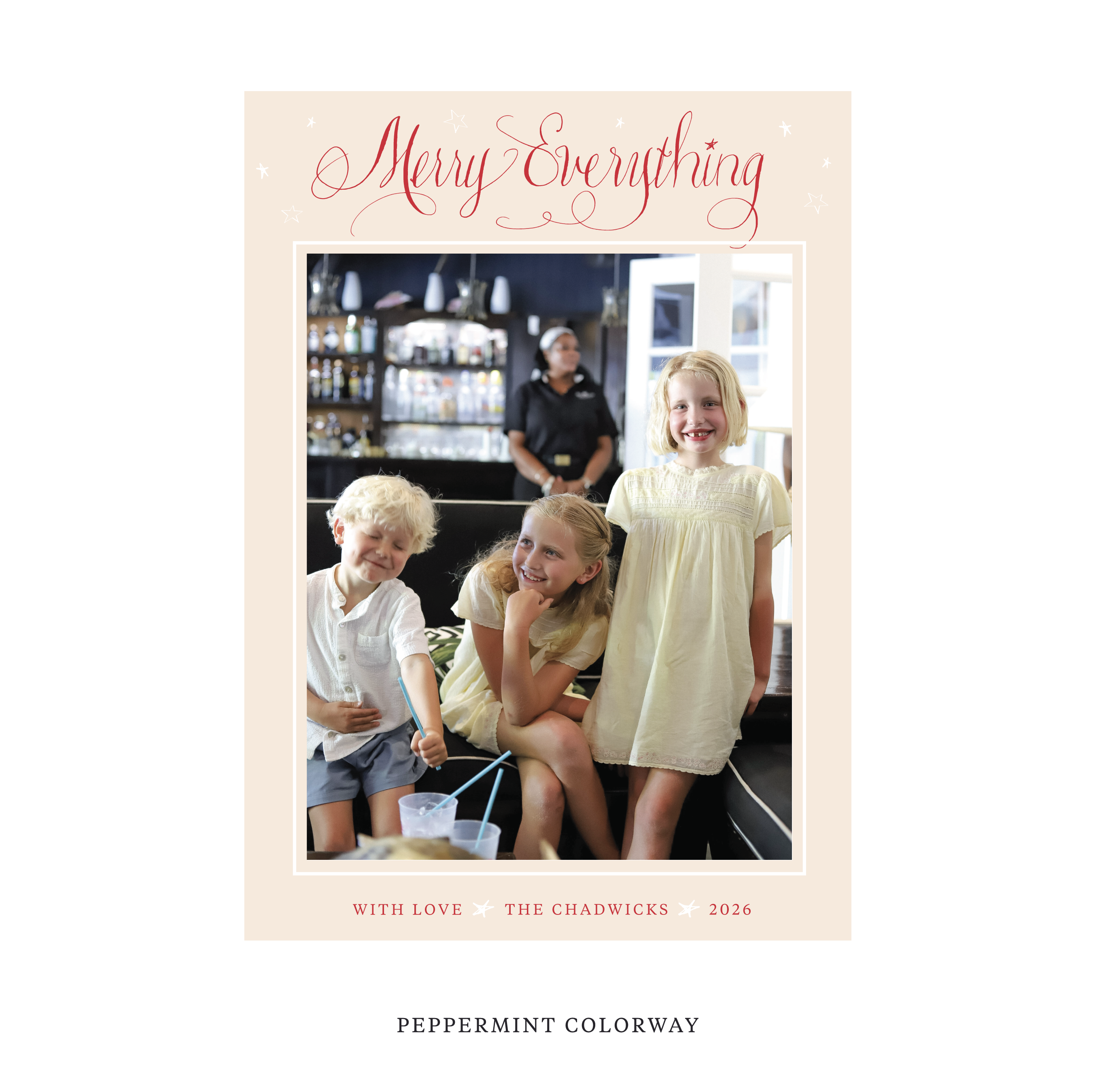 Birdsong Classic Flat Print Holiday Card, Large II