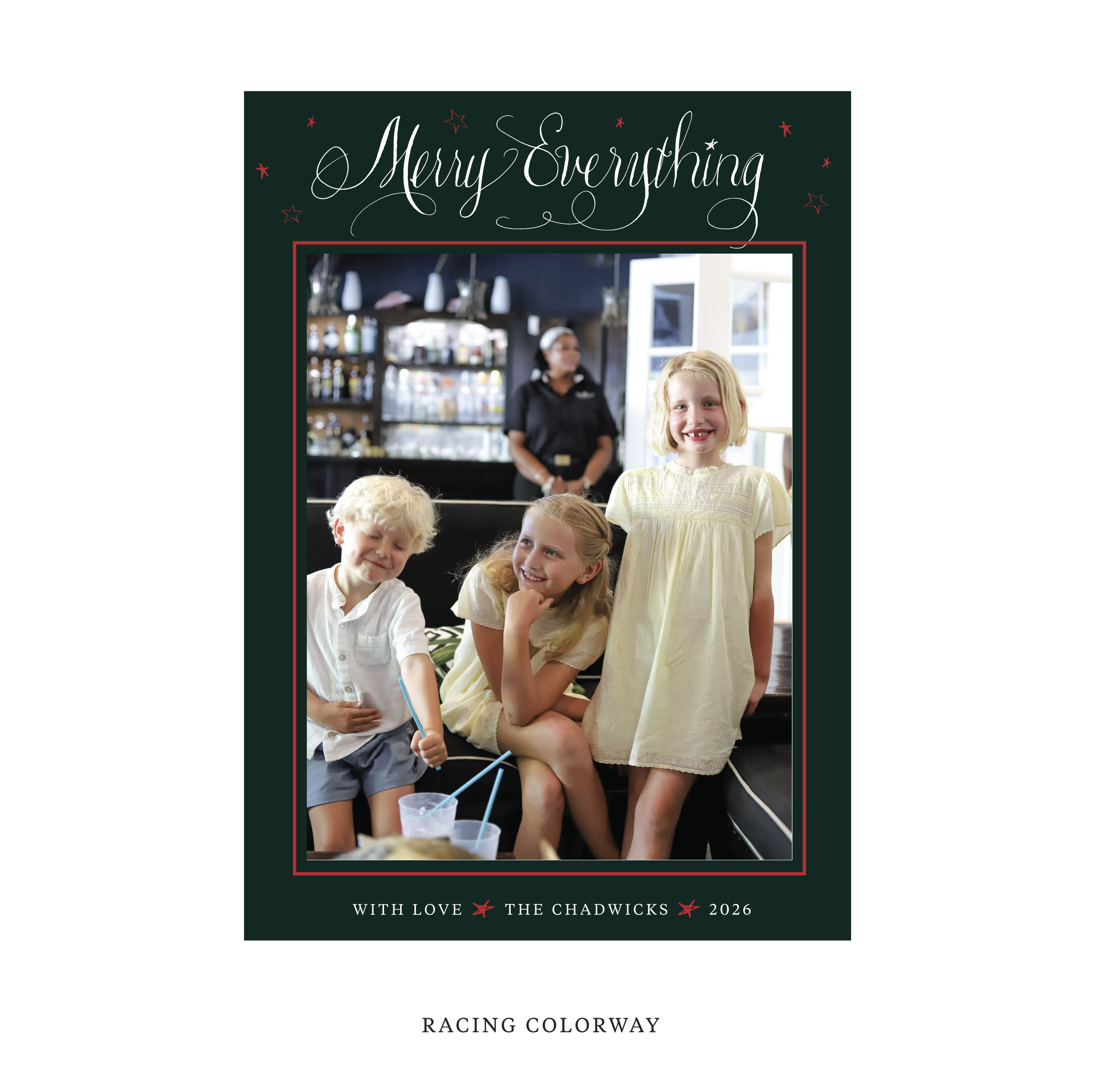 Birdsong Classic Flat Print Holiday Card, Large II
