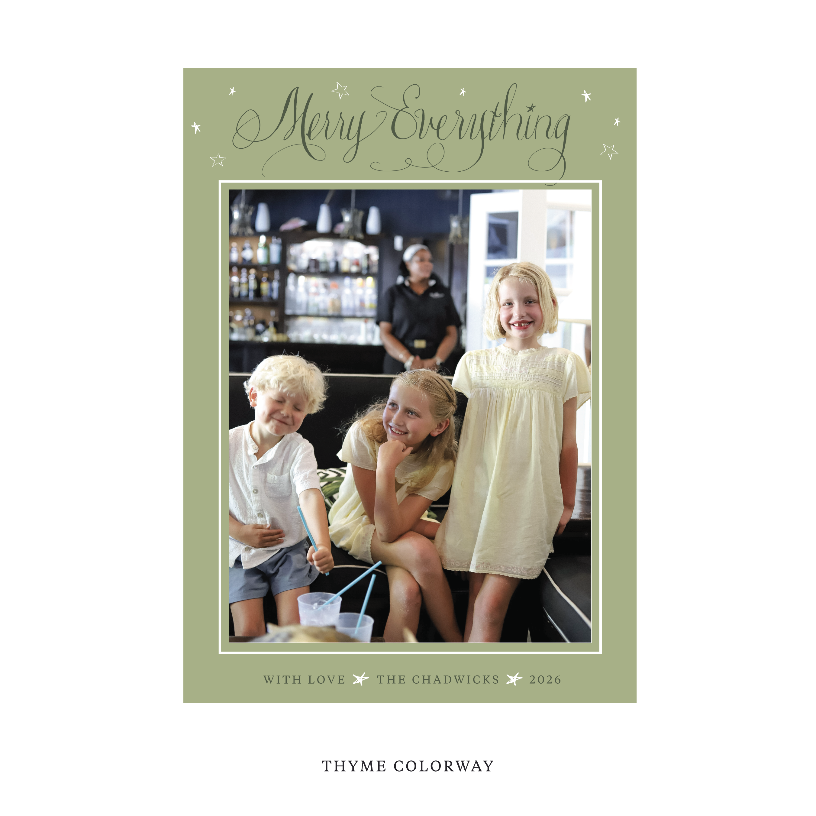 Birdsong Classic Flat Print Holiday Card, Large II