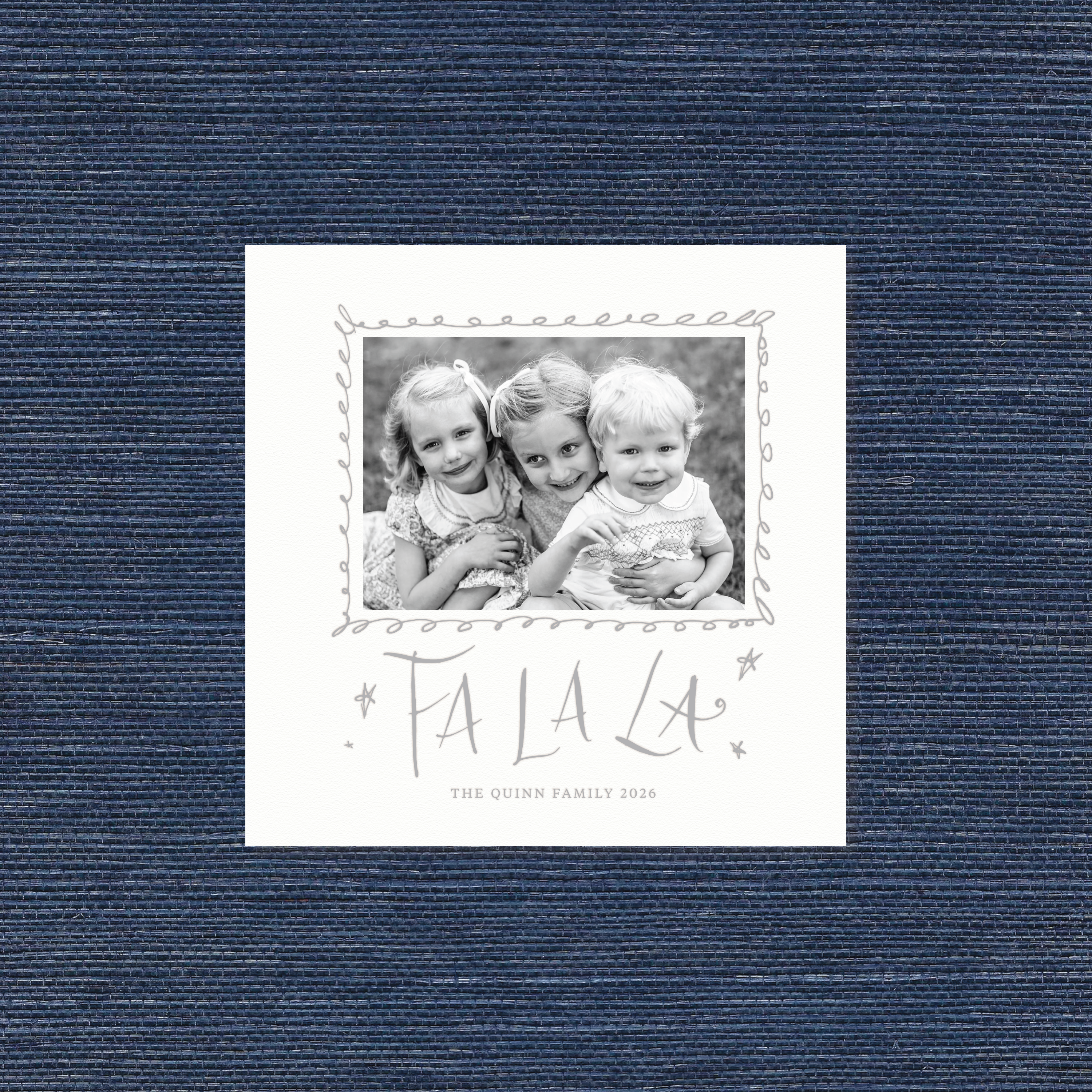 Chadwick Letterpress Holiday Card, Small Square (White Paper)