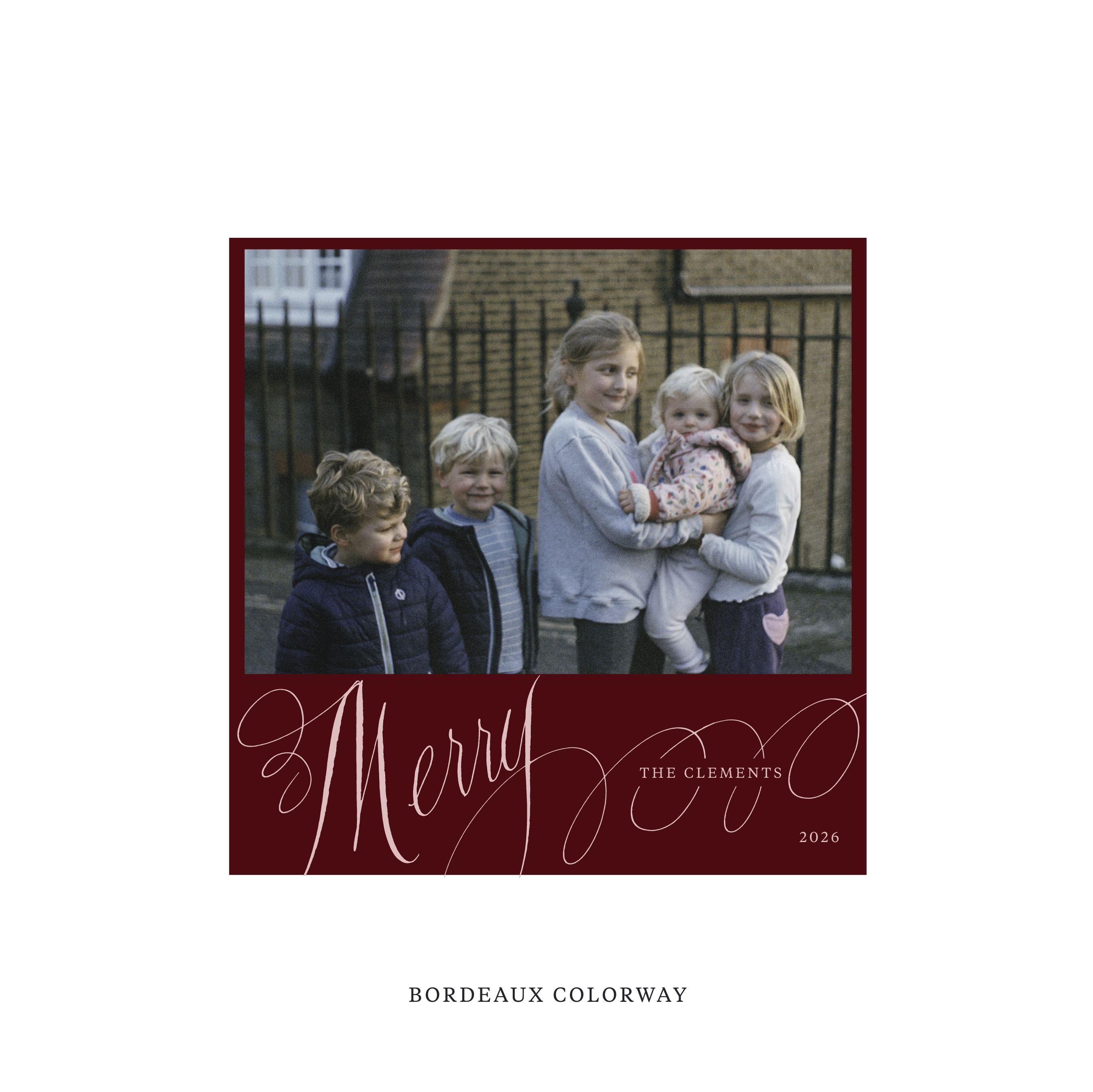 Clement Classic Flat Print Holiday Card, Square