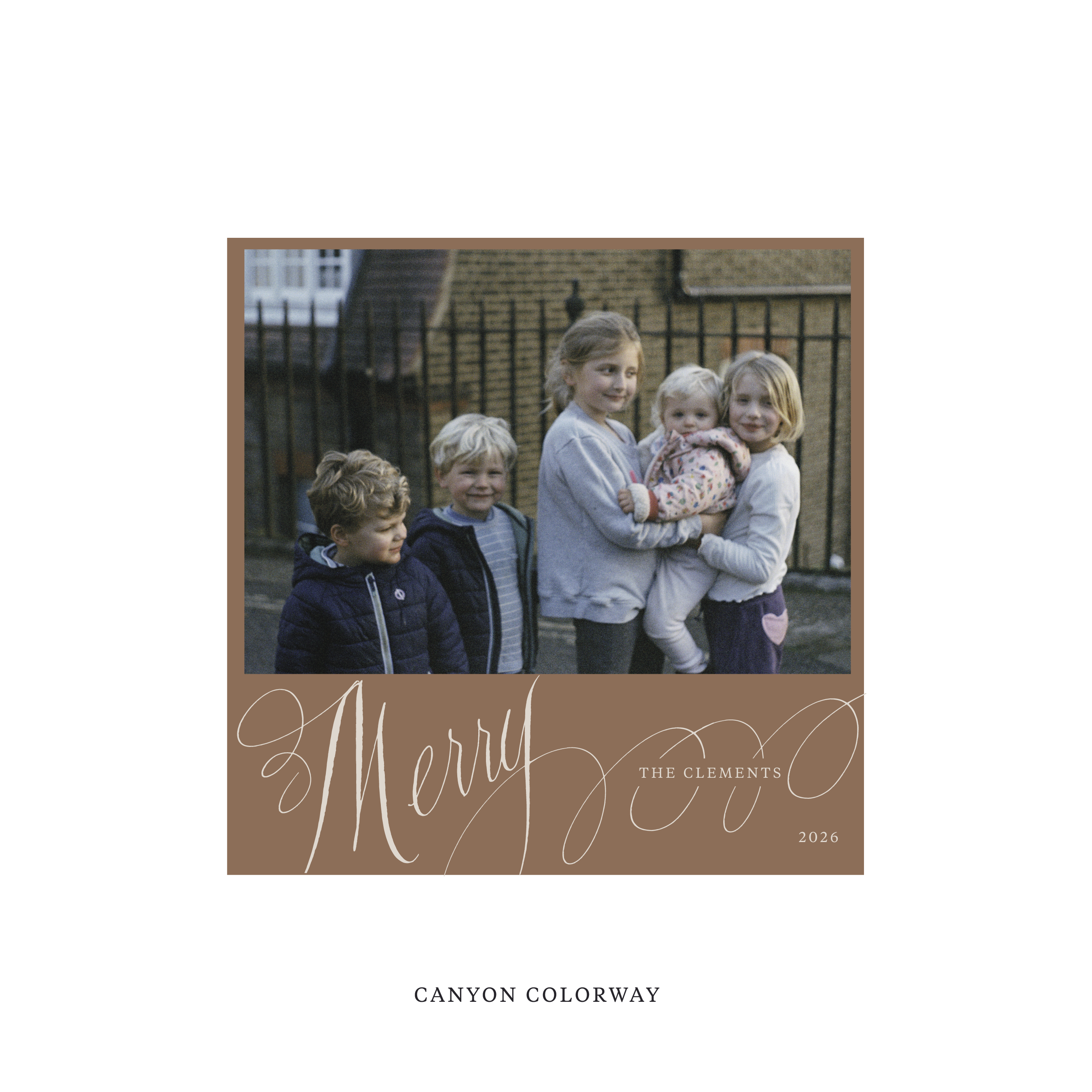 Clement Classic Flat Print Holiday Card, Square