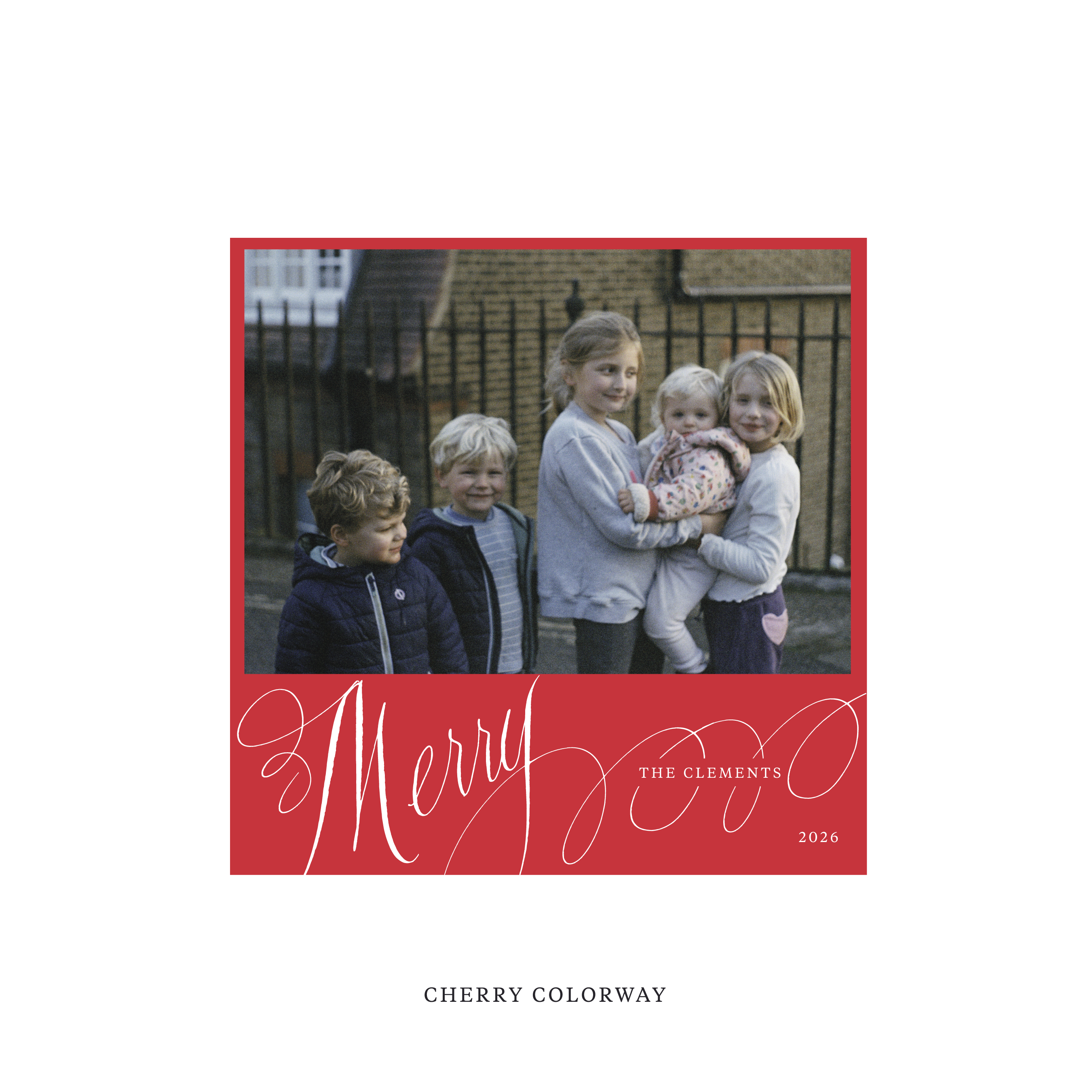 Clement Classic Flat Print Holiday Card, Square