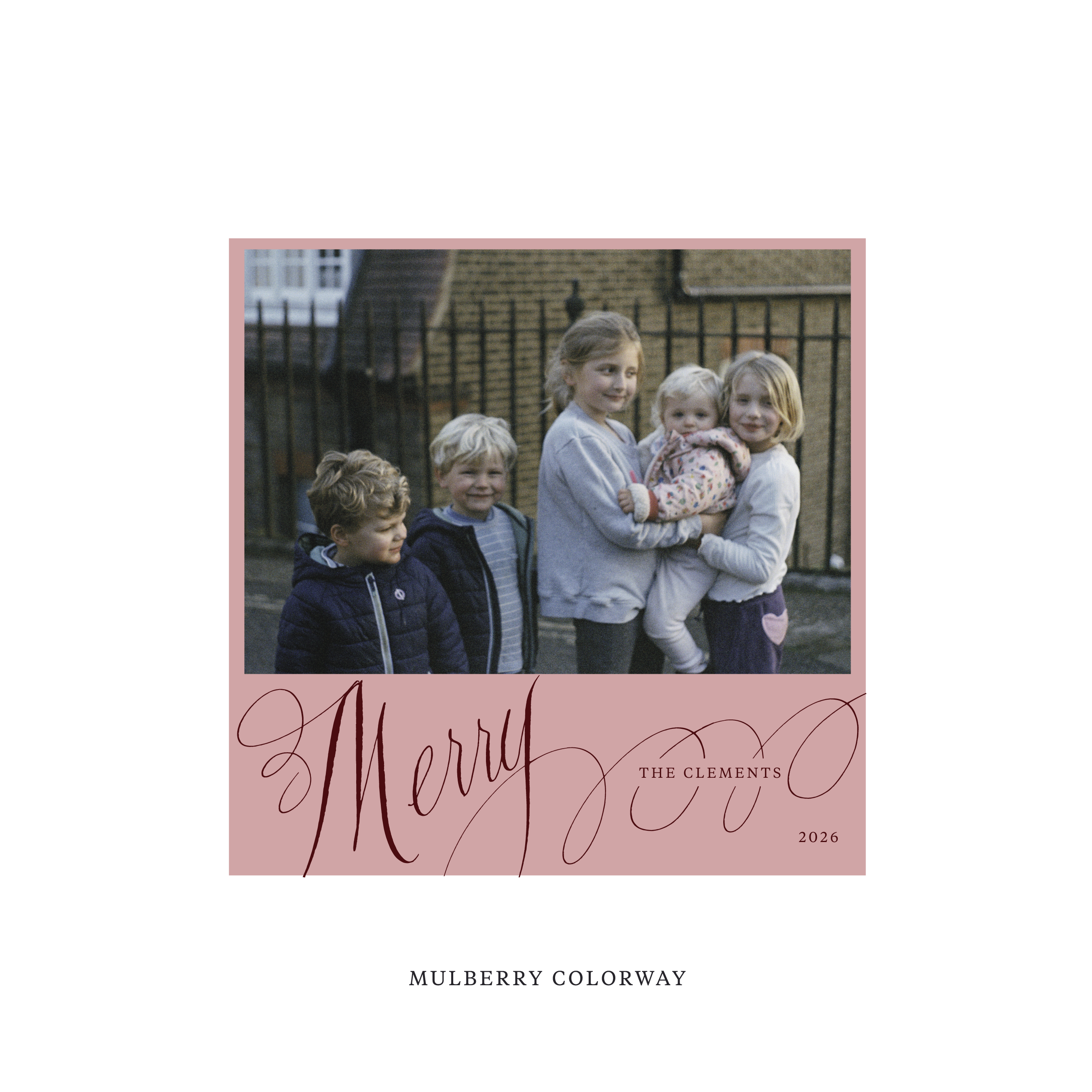 Clement Classic Flat Print Holiday Card, Square