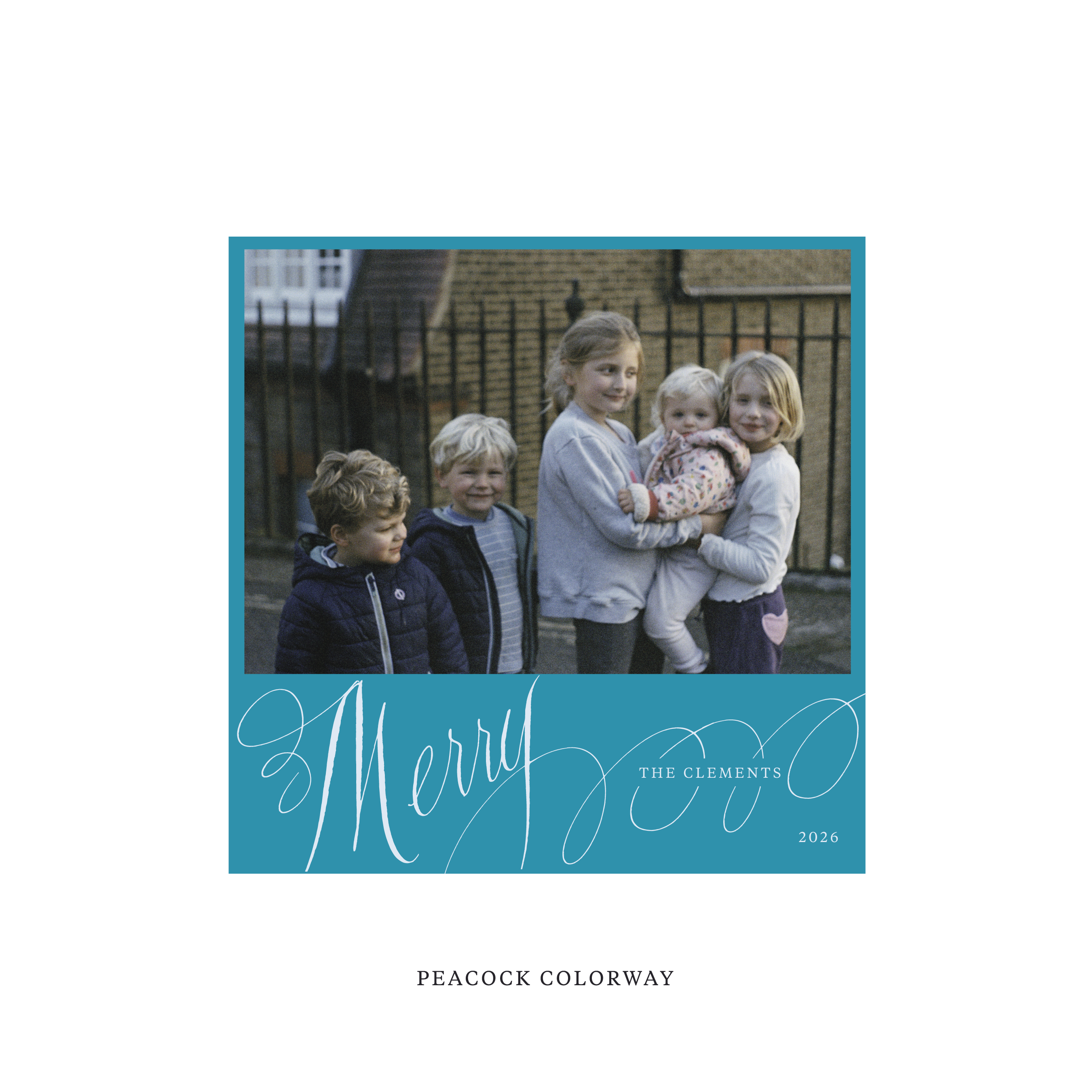 Clement Classic Flat Print Holiday Card, Square