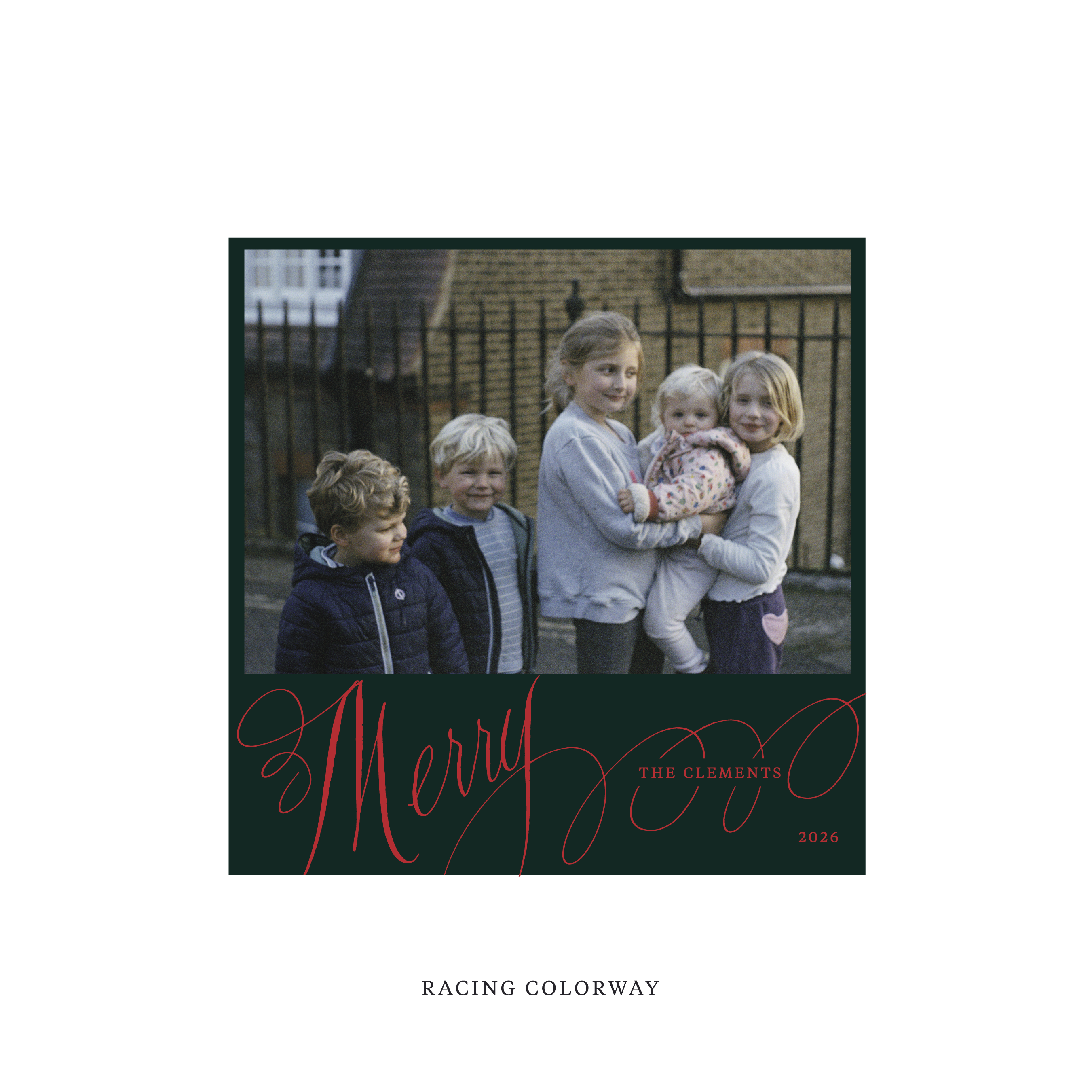 Clement Classic Flat Print Holiday Card, Square