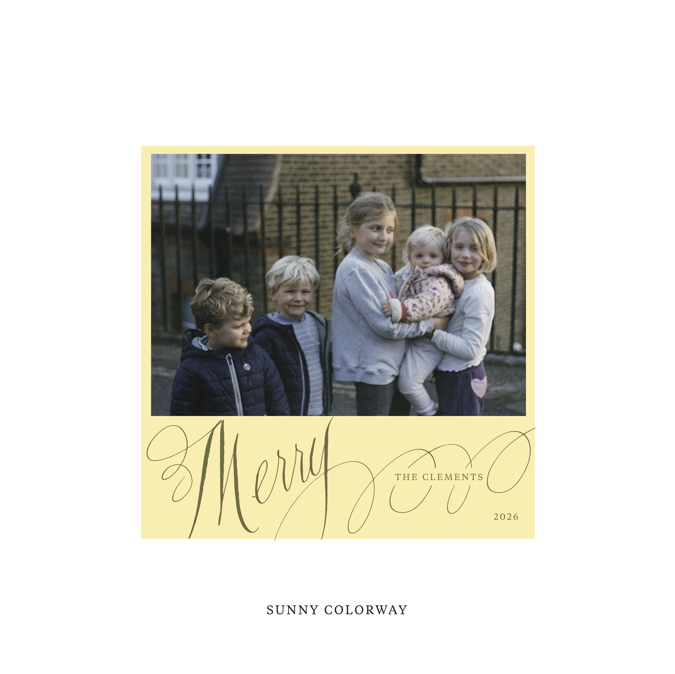 Clement Classic Flat Print Holiday Card, Square