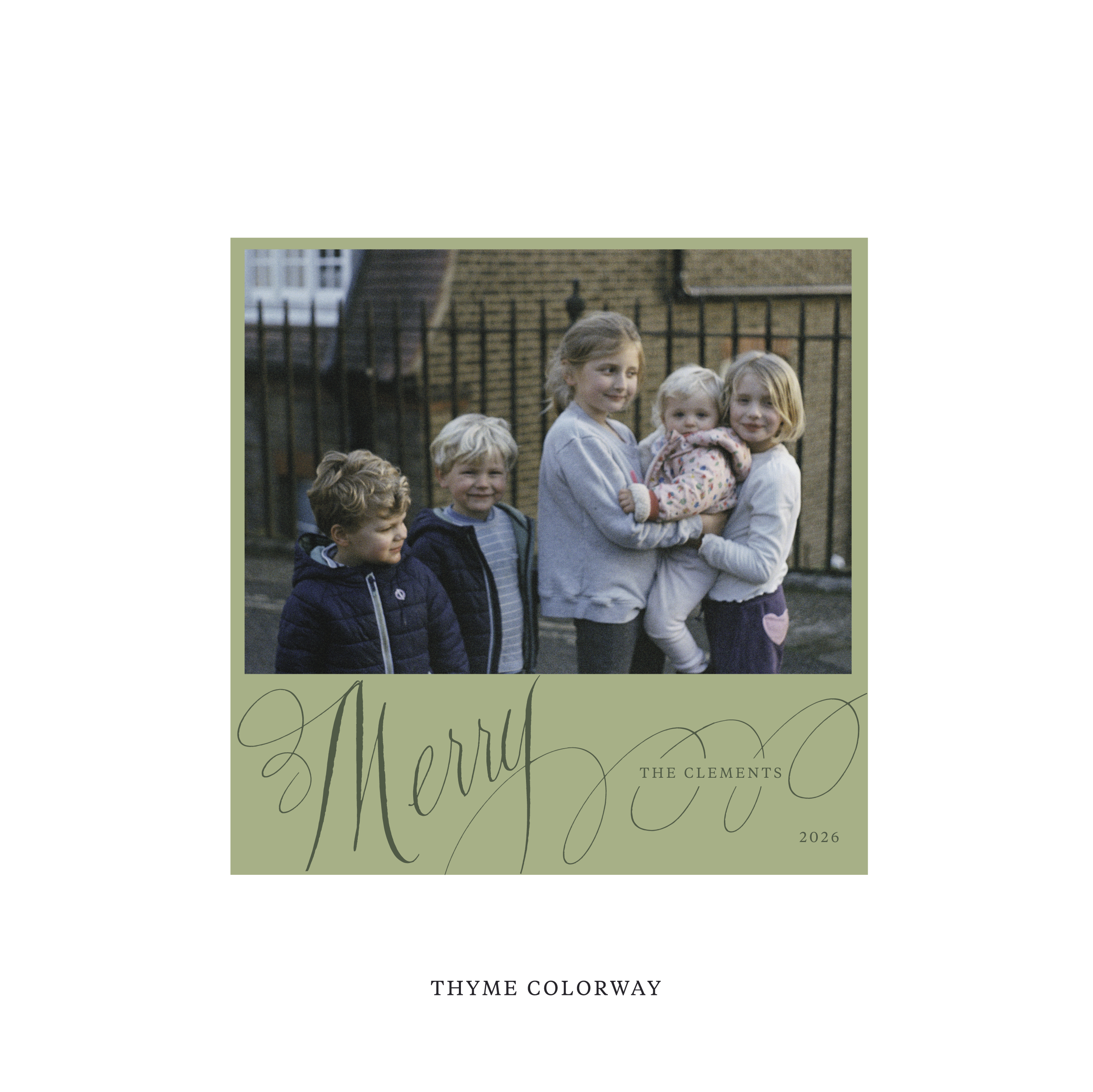 Clement Classic Flat Print Holiday Card, Square