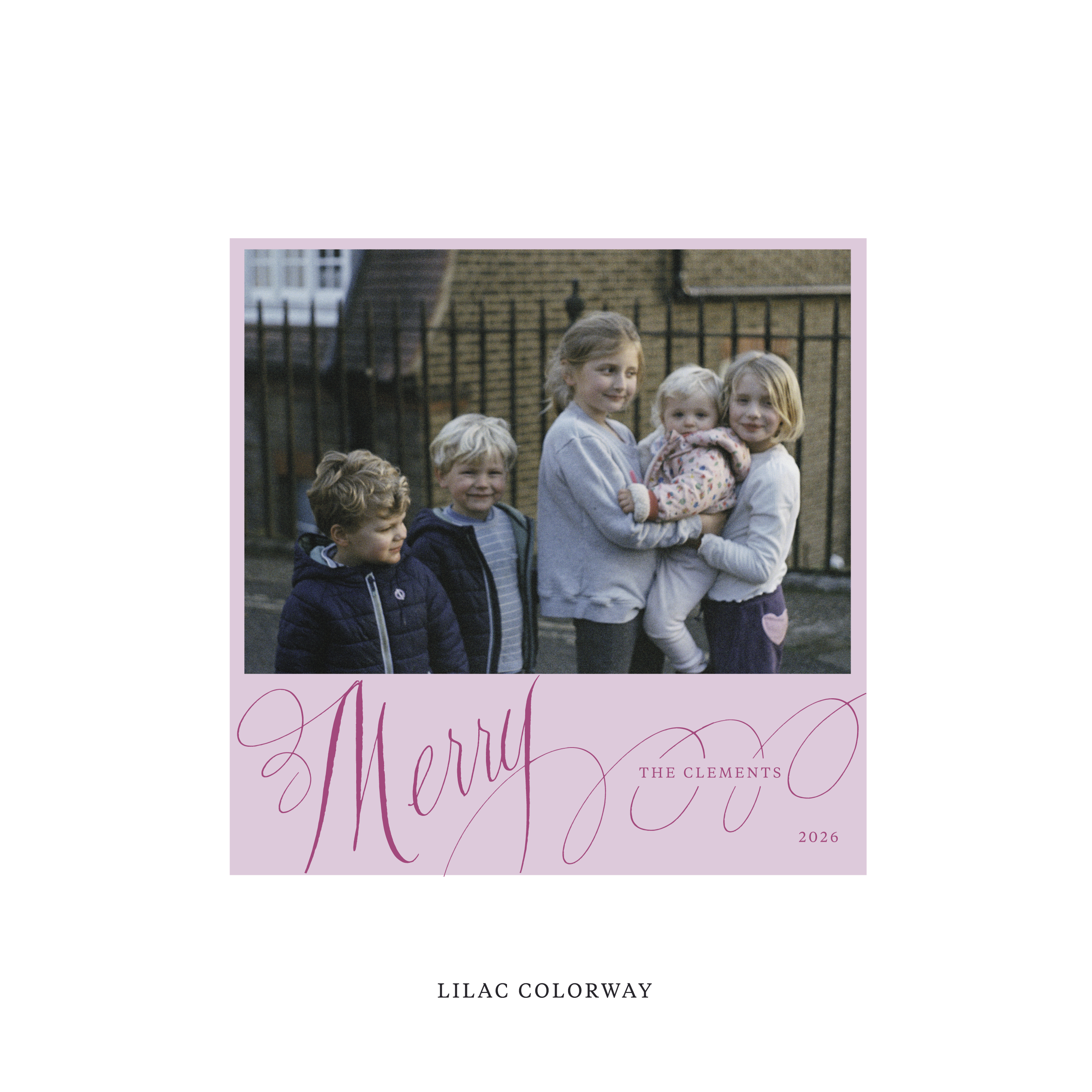 Clement Classic Flat Print Holiday Card, Square
