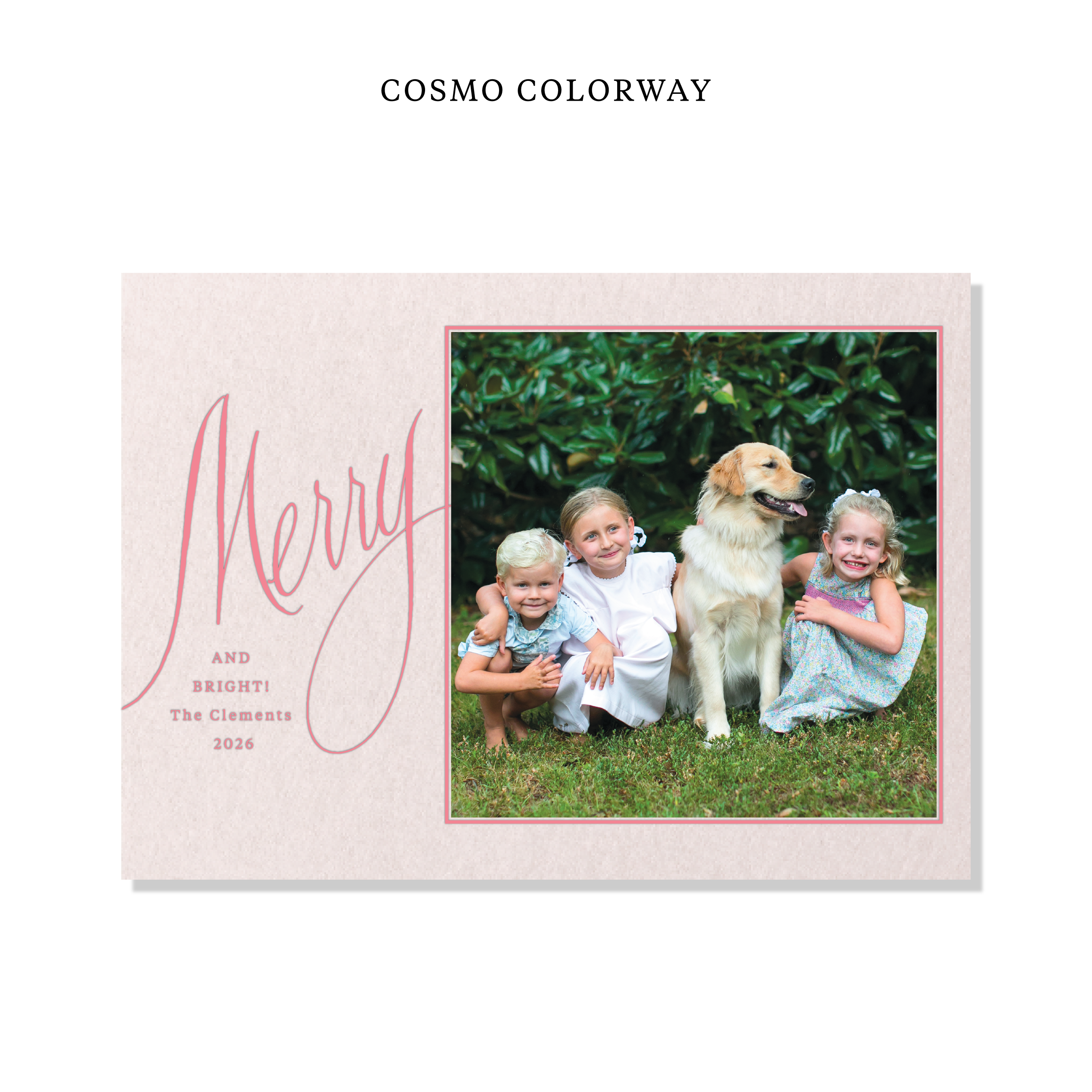 Clement Letterpress Holiday Card, Large (Colored Paper)