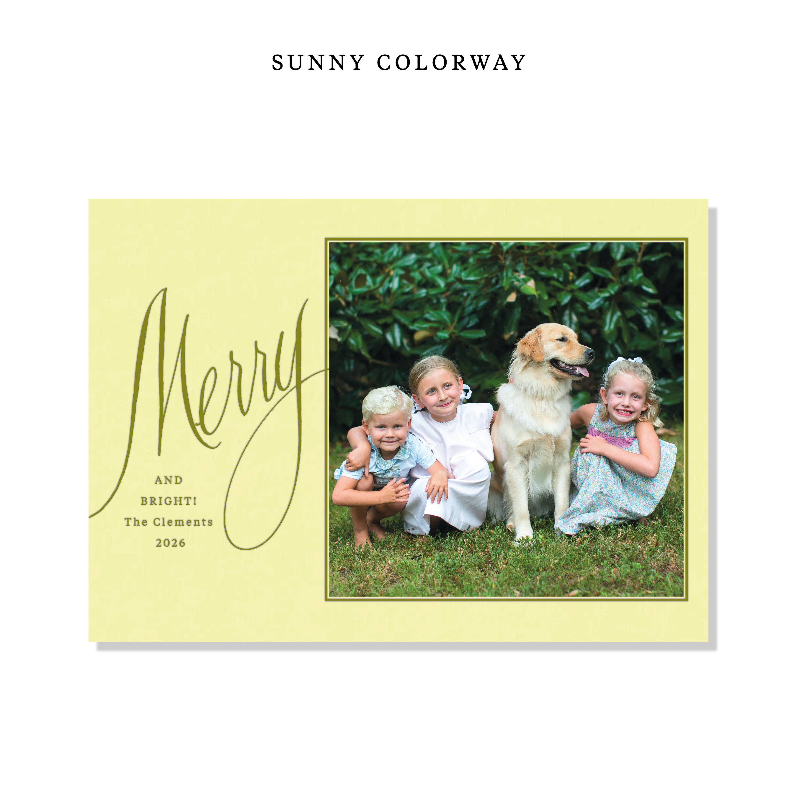 Clement Letterpress Holiday Card, Large (Colored Paper)