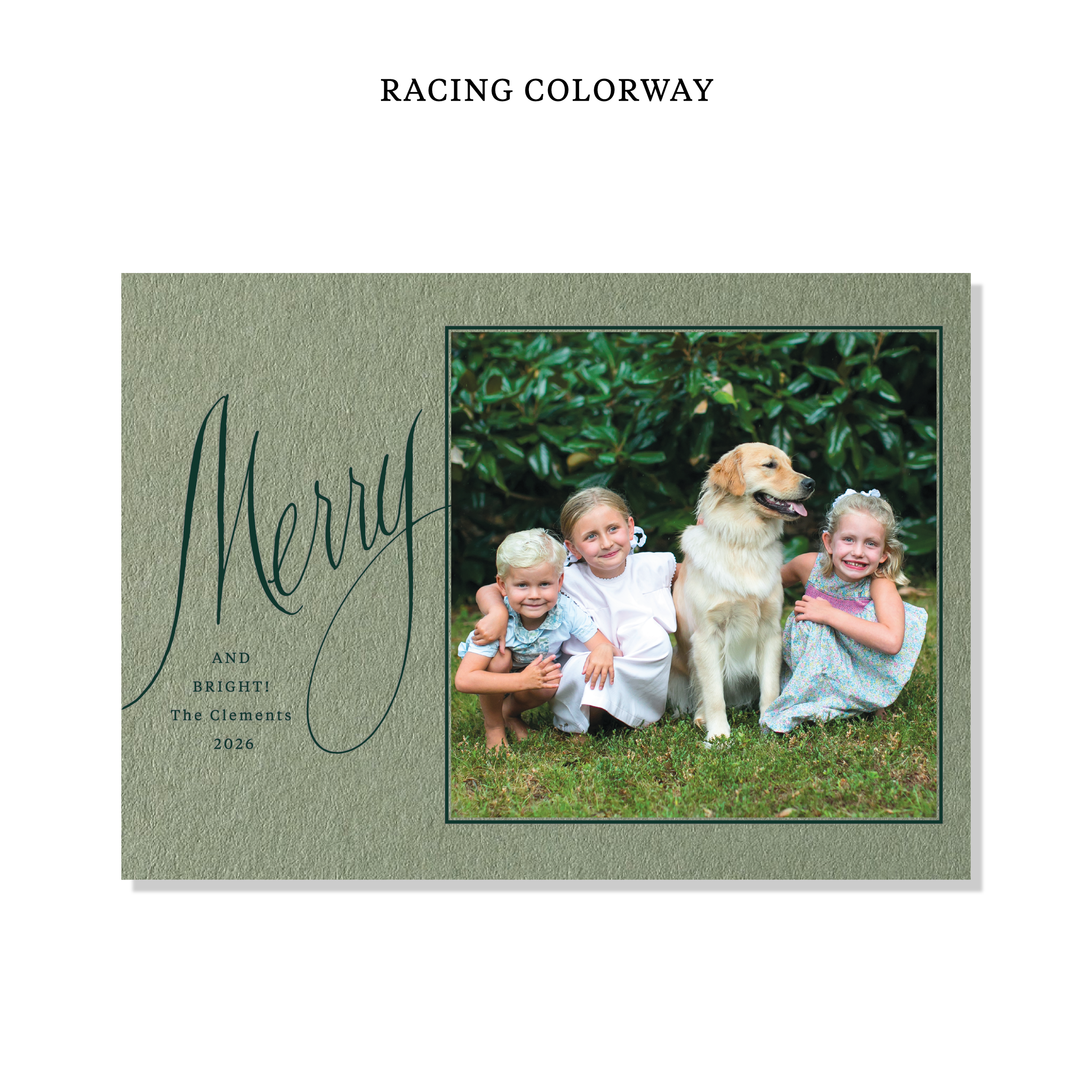 Clement Letterpress Holiday Card, Large (Colored Paper)