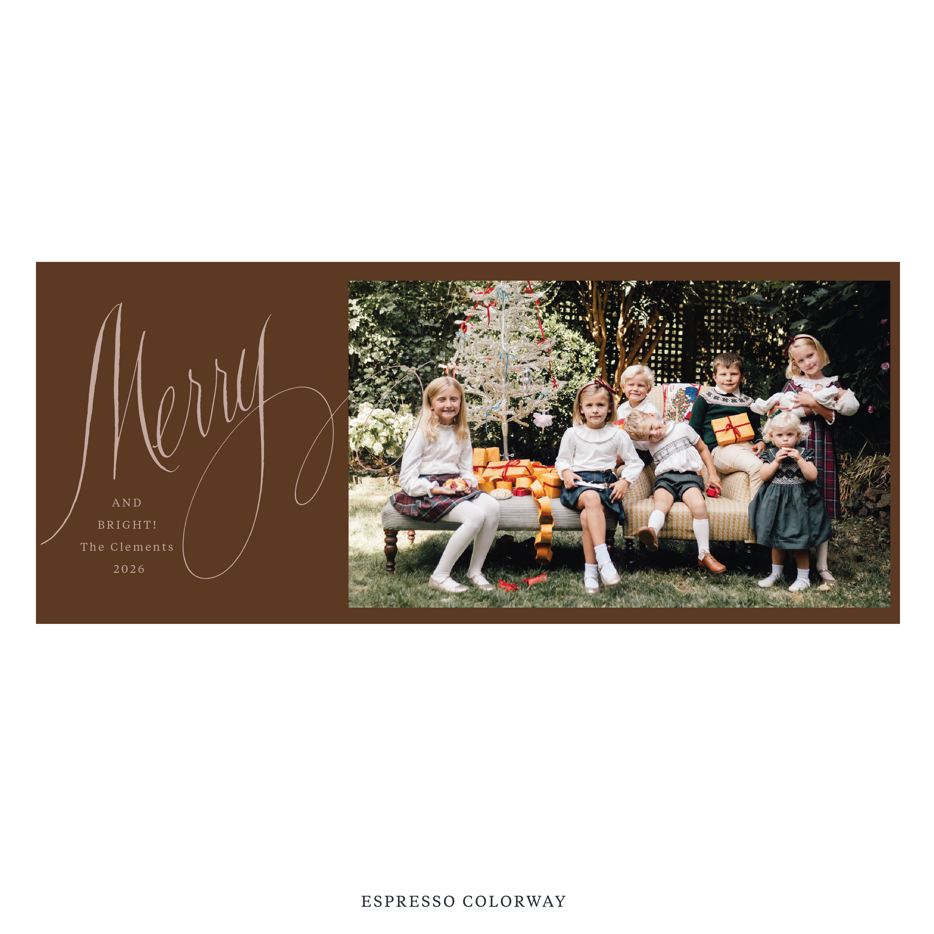 Clement Digital Photo Holiday Card, Skinny