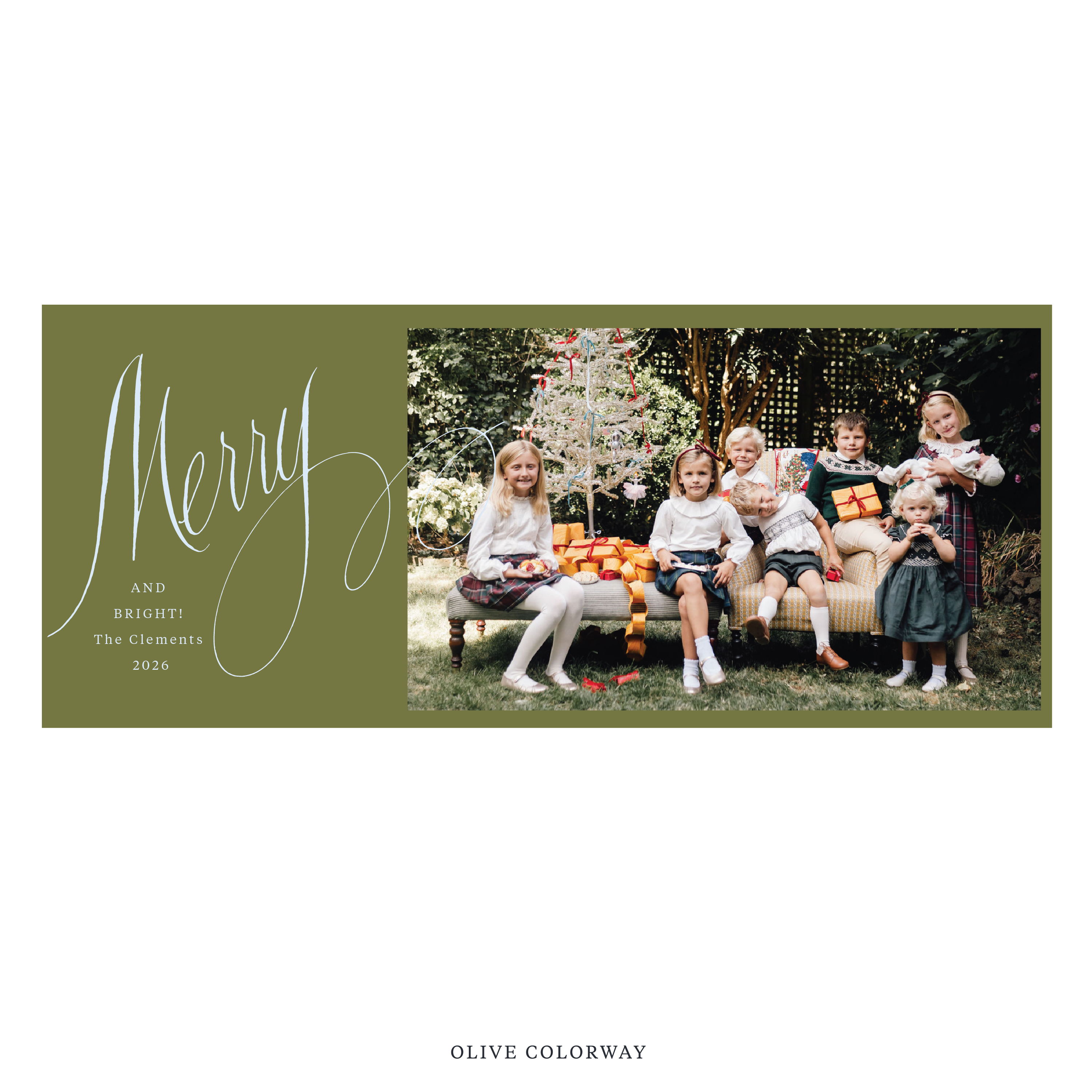 Clement Digital Photo Holiday Card, Skinny