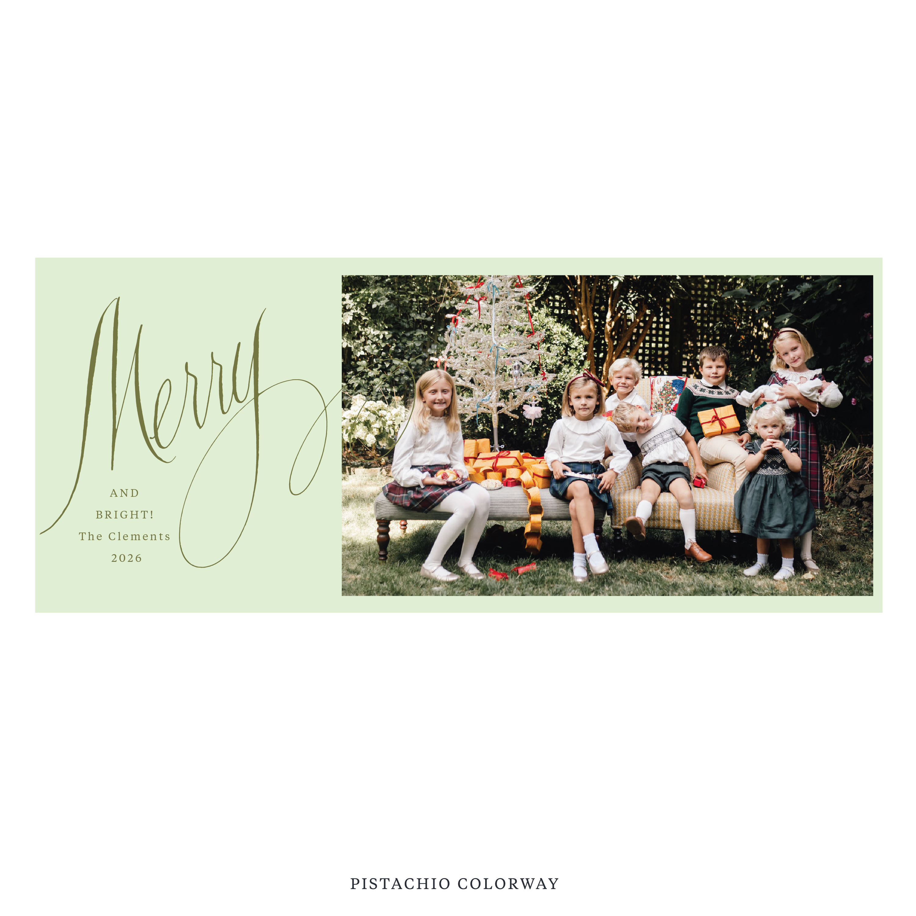 Clement Digital Photo Holiday Card, Skinny