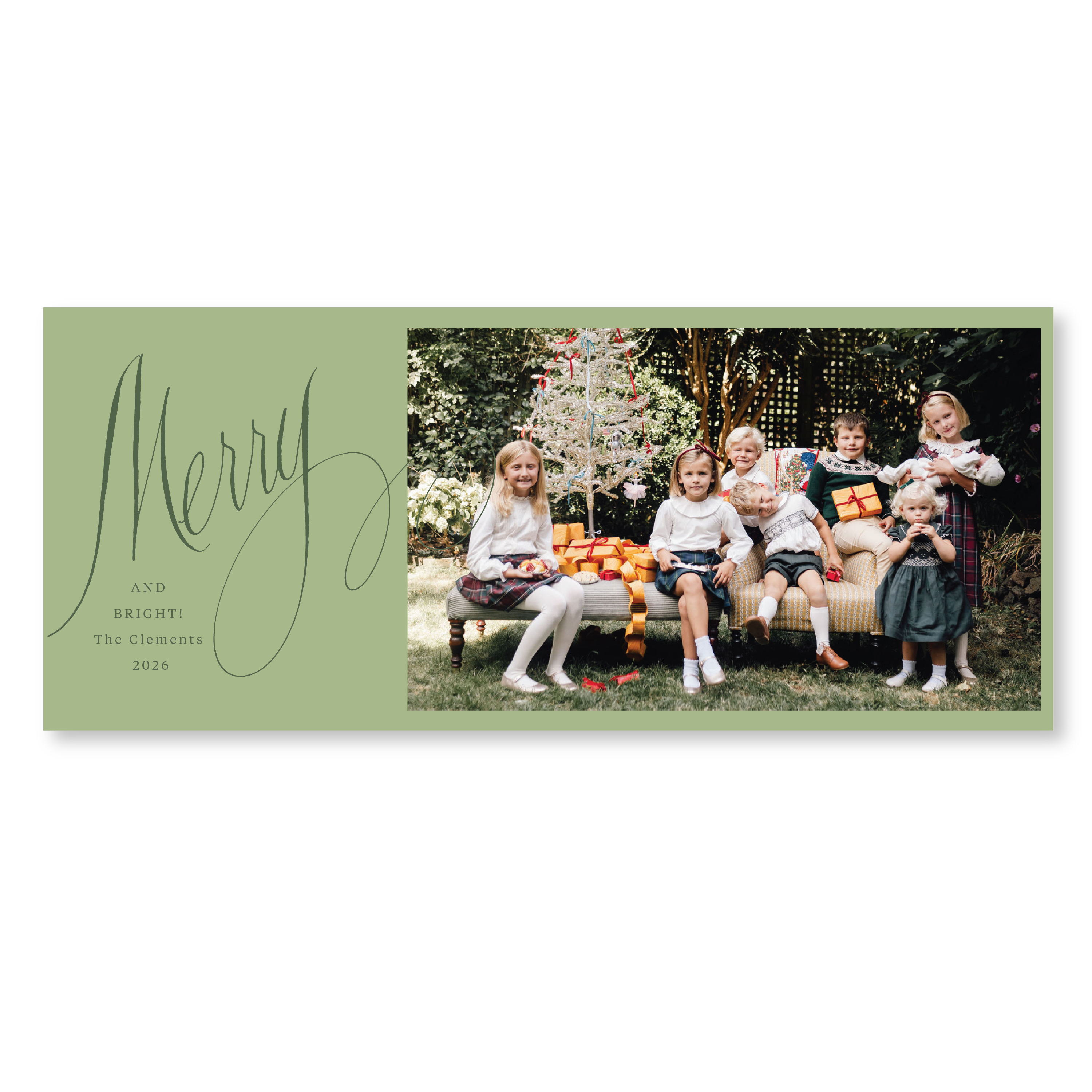Clement Digital Photo Holiday Card, Skinny