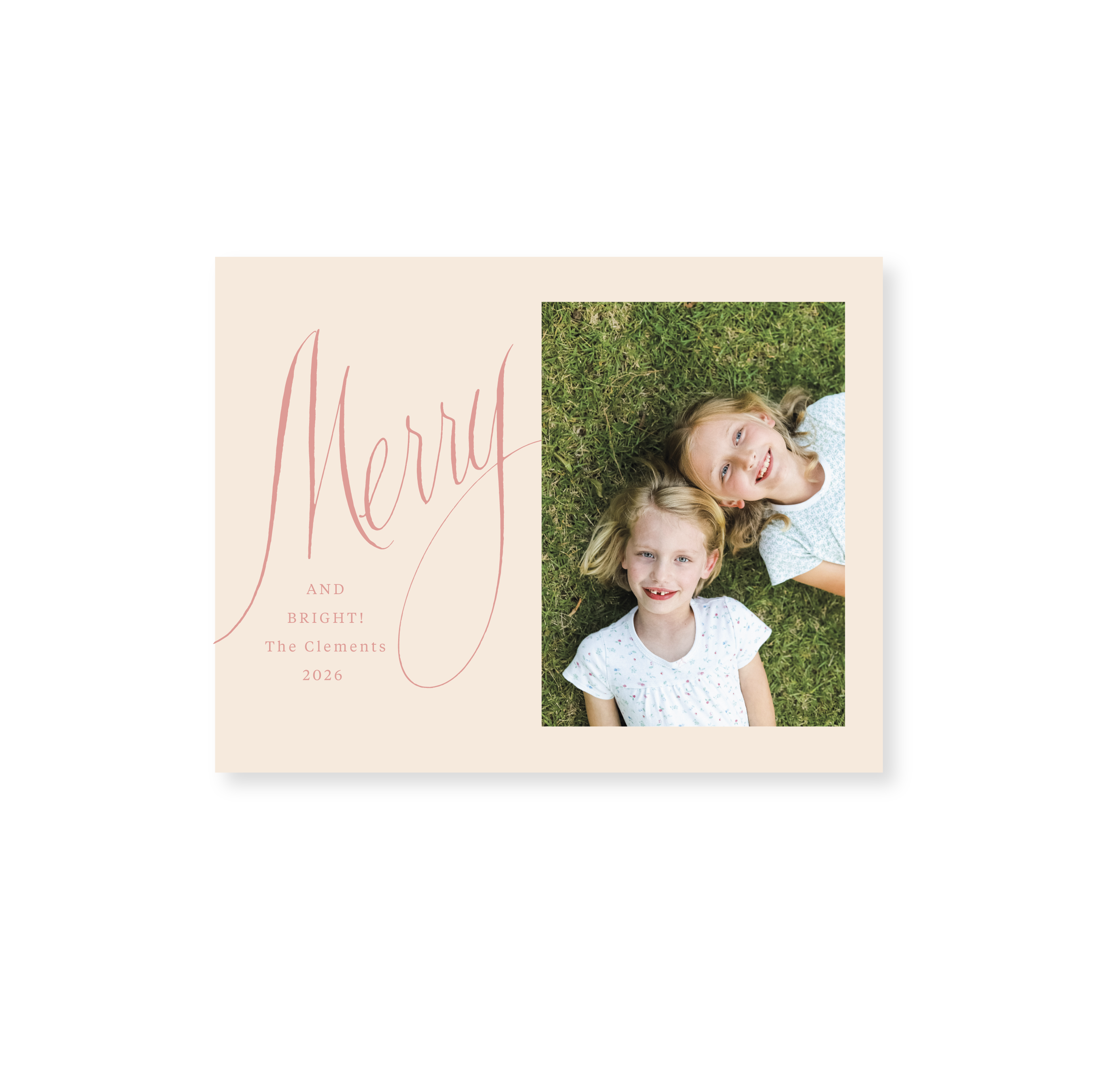 Clement Classic Flat Prink Holiday Card, Small