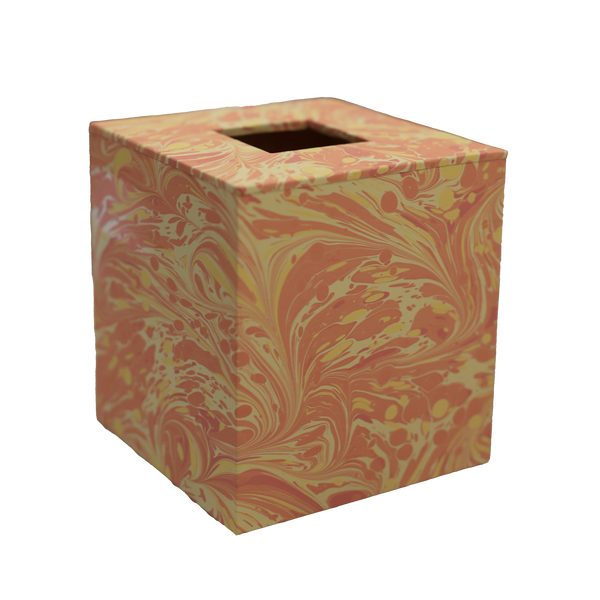 Marbled Tissue Box: Coral, Orchid & Buttercup