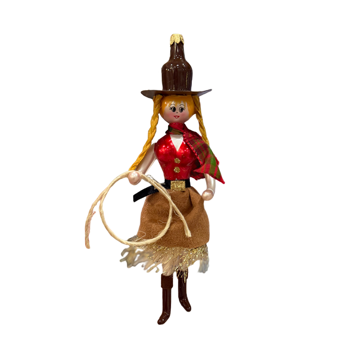 Lone Star Cowgirl Italian Glass Ornament