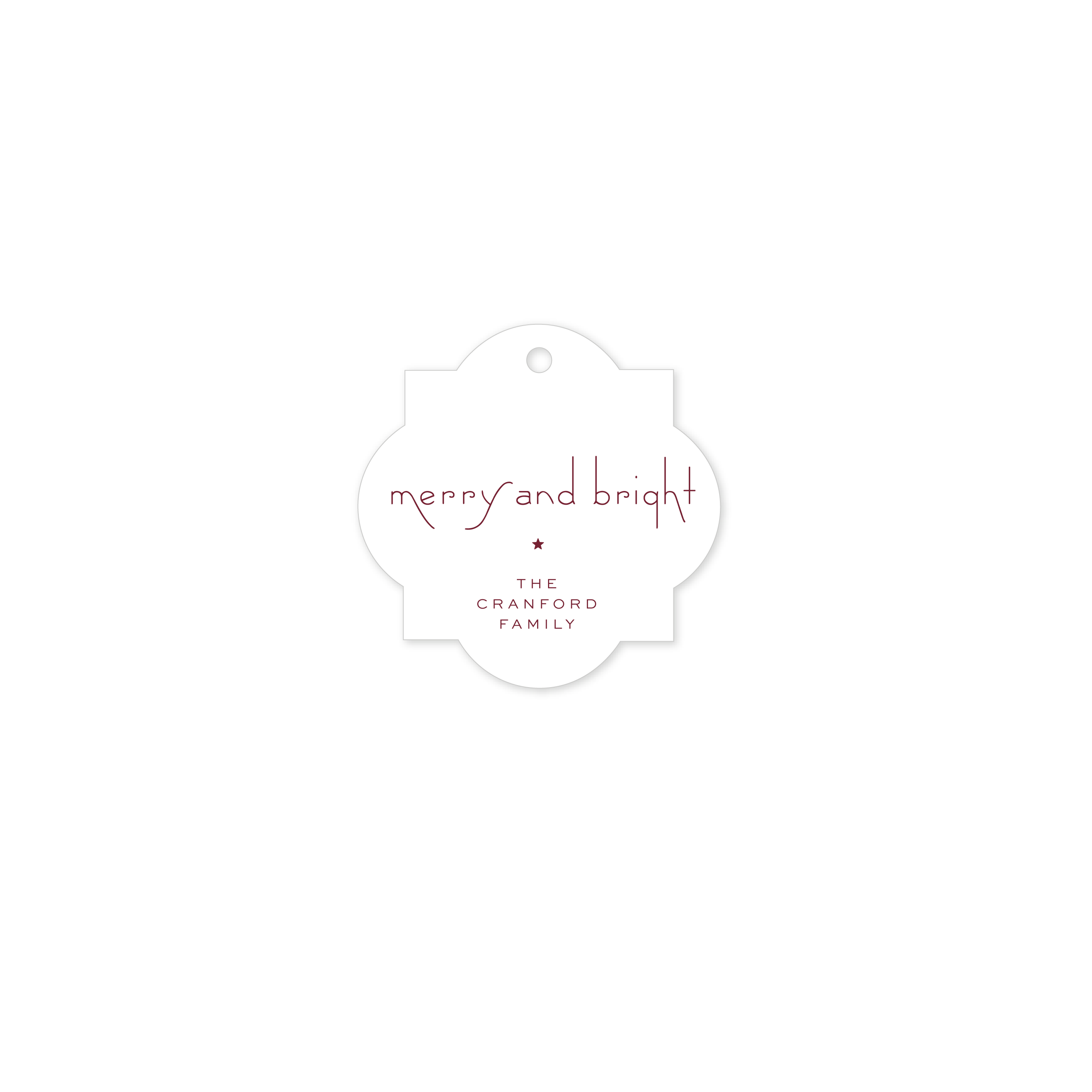 Cranford Tile Letterpress Holiday Gift Tag