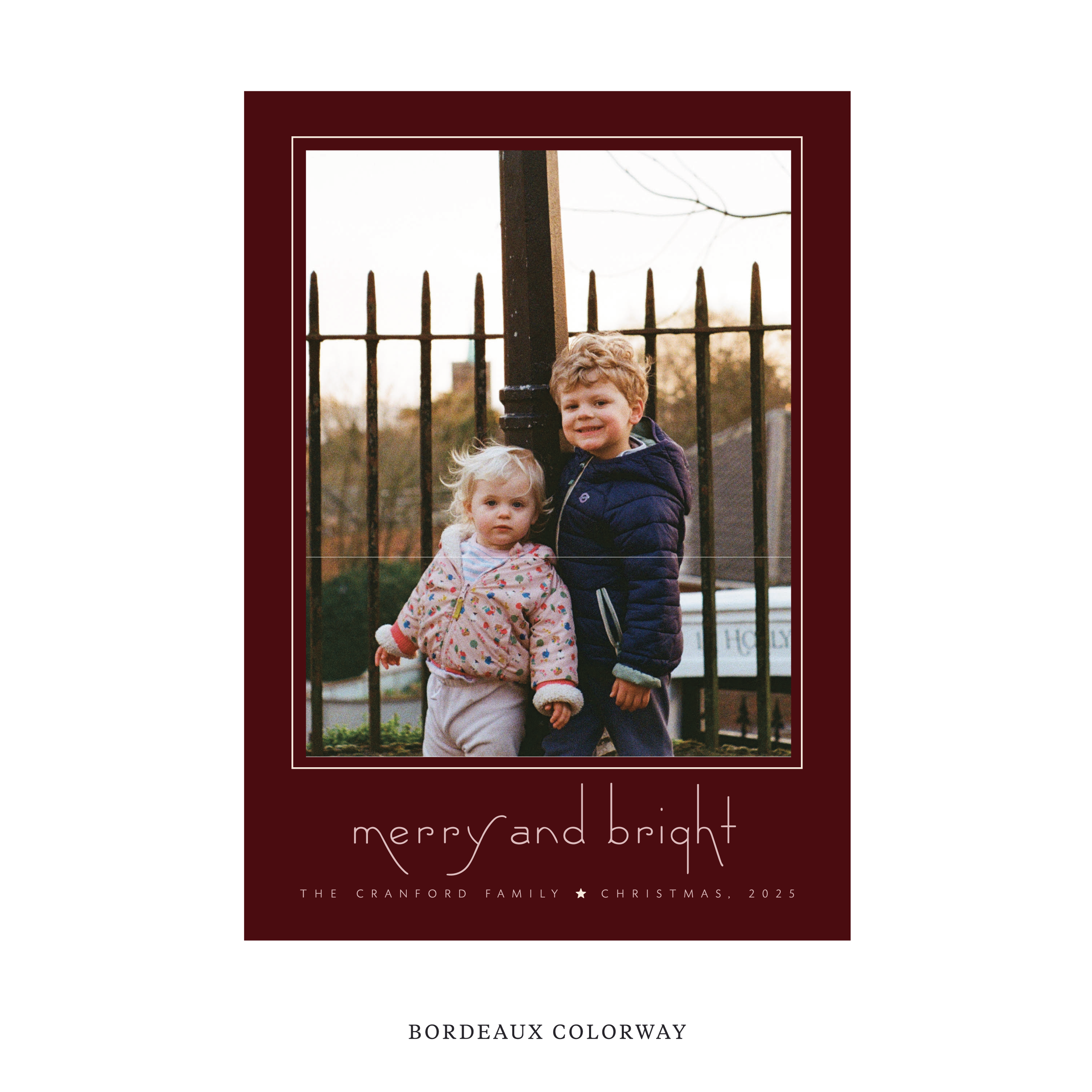Cranford Classic Flat Print Holiday Card, Large