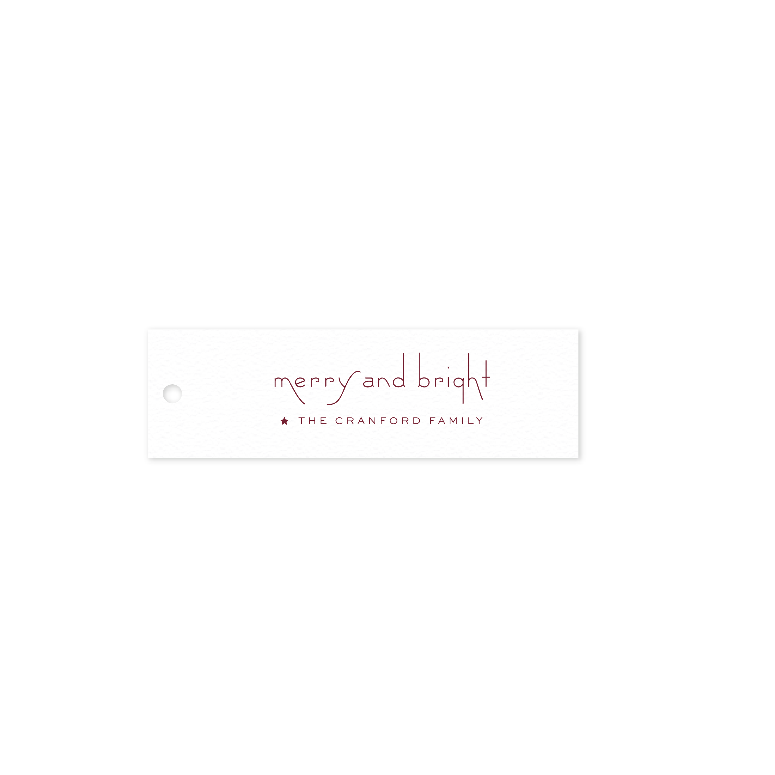 Cranford Skinny Letterpress Holiday Gift Tag