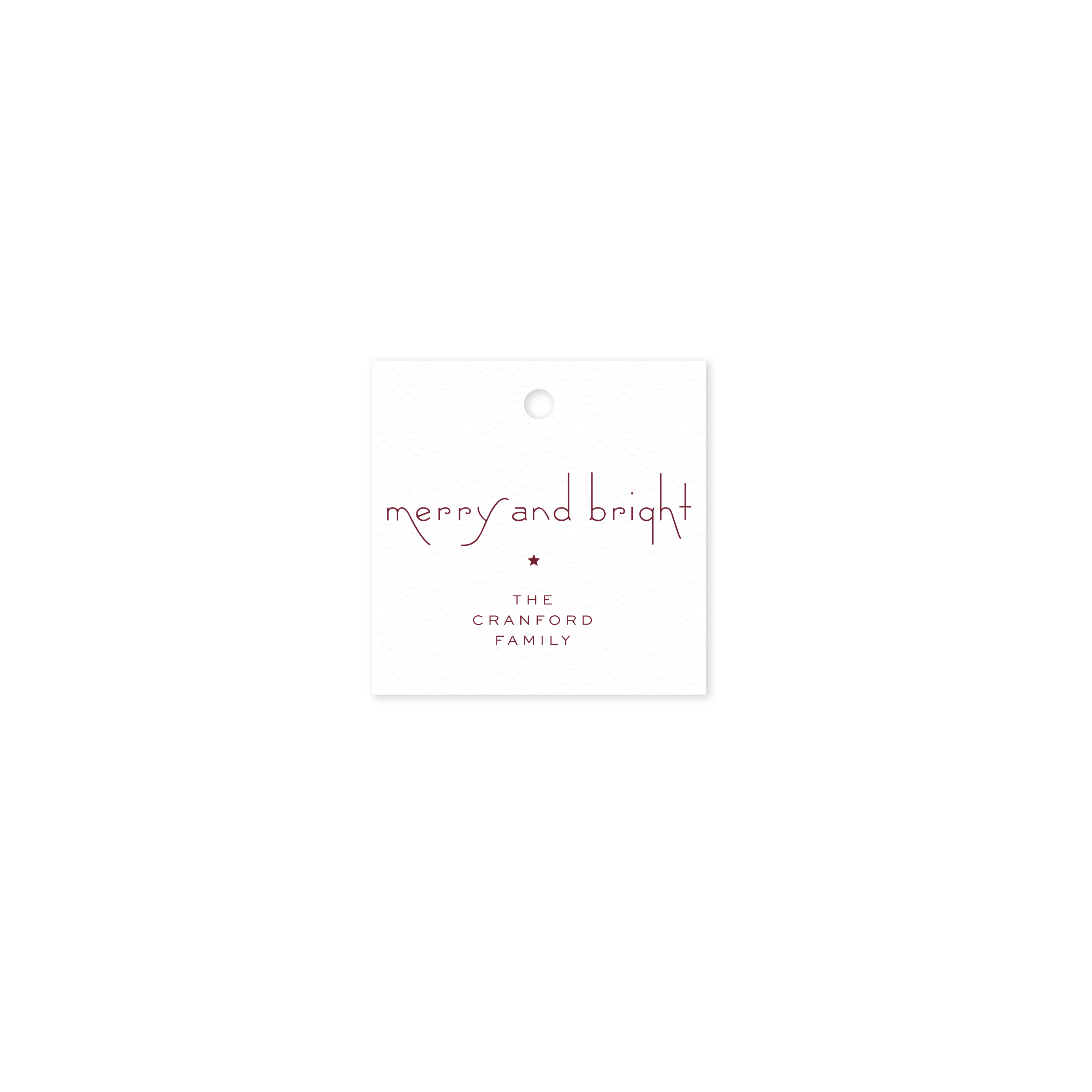 Cranford Square Letterpress Holiday Gift Tag